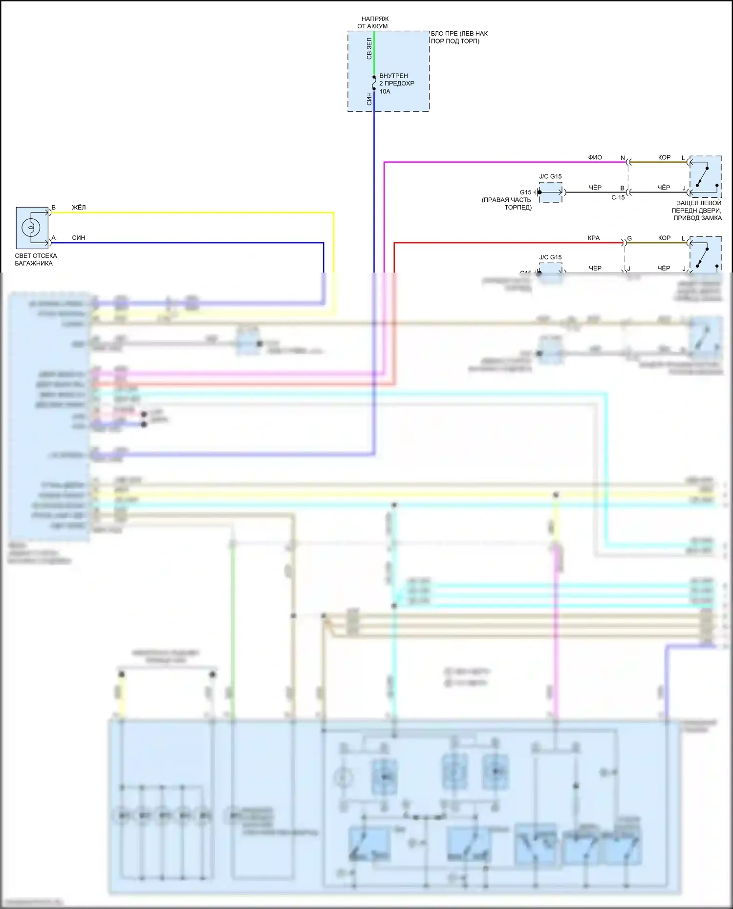 6 Mazda GJ рестайлинг 2 (2018-2024): Электросхема освещения салона (1 из 3) 