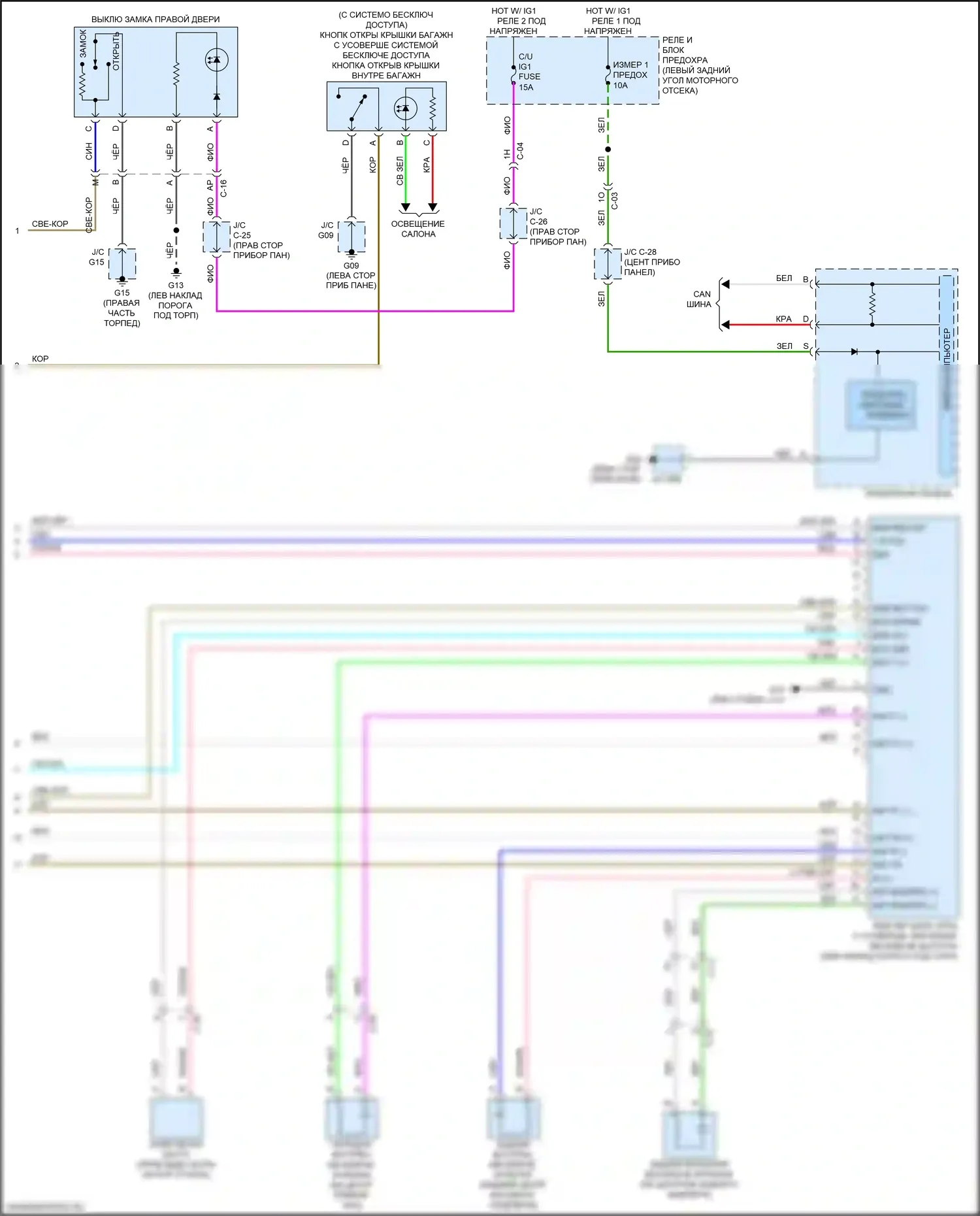 6 Mazda GJ рестайлинг 2 (2018-2024): Электросхема центрального замка (4 из 4) 