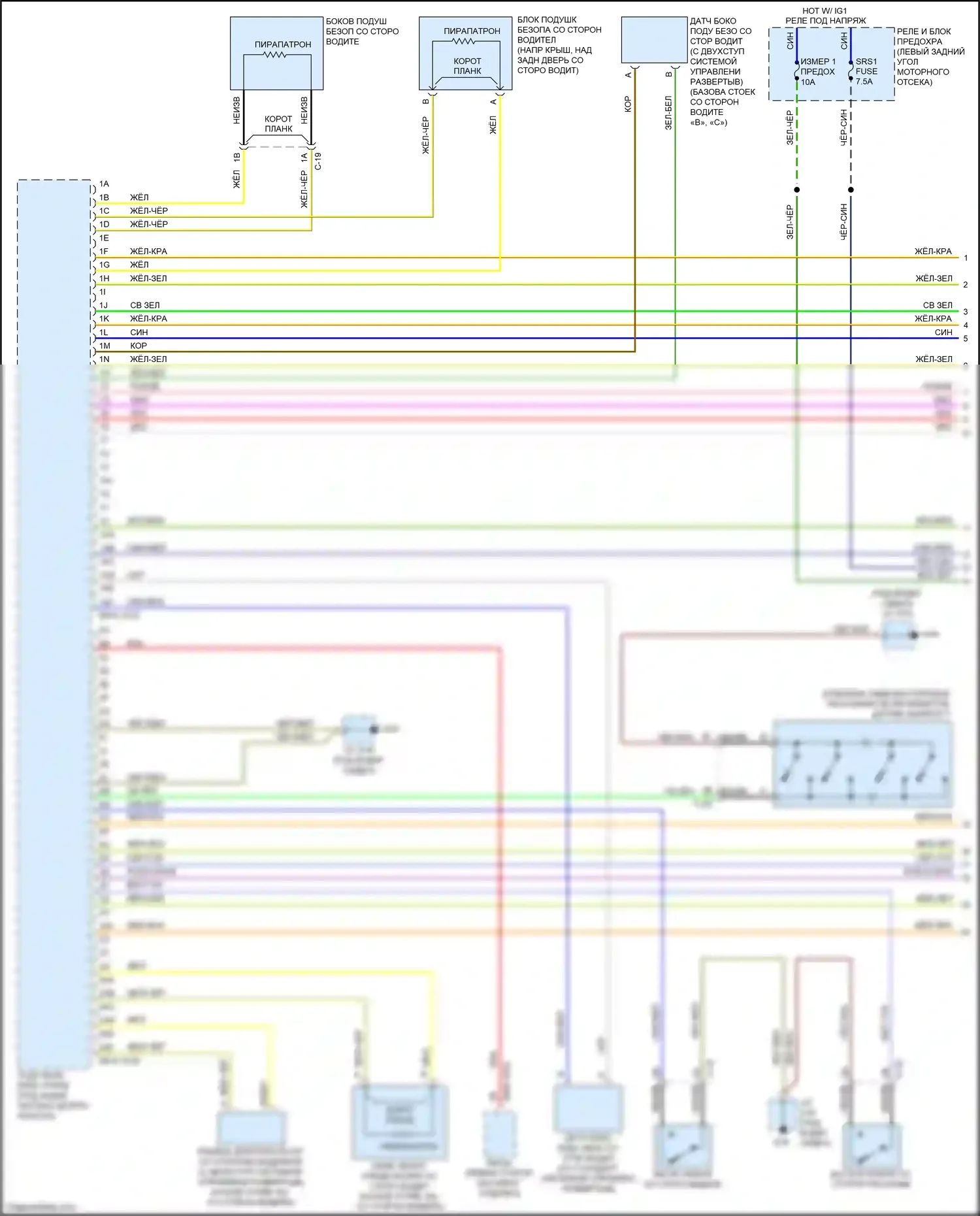 6 Mazda GJ рестайлинг (2015-2018): Электросхема подушек безопасности (1 из 3) 