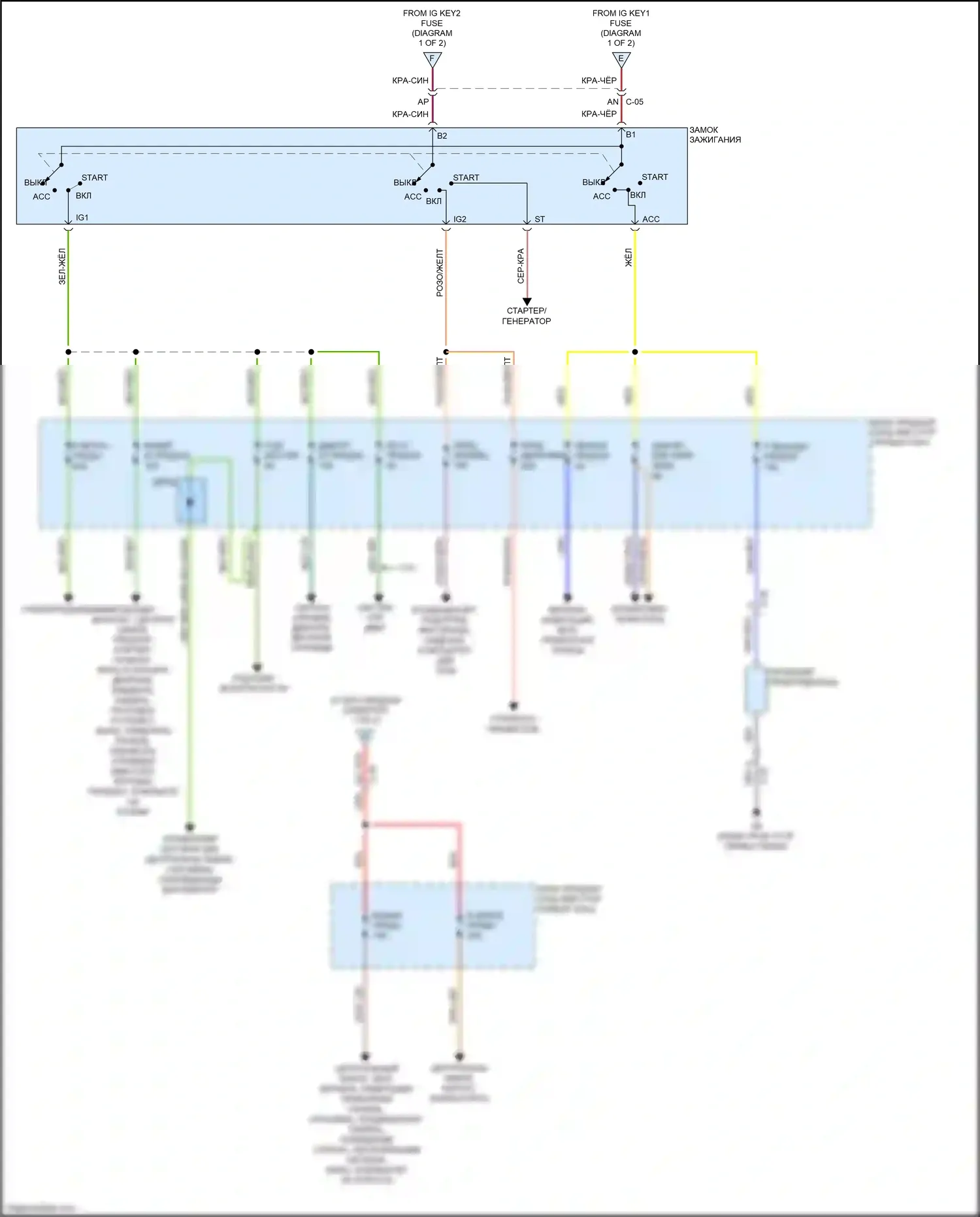 6 Mazda GJ (2012-2015): Электросхема блока предохранителей реле, без усовершенствованной системы бесключевого ввода и запуска (2 из 2) 