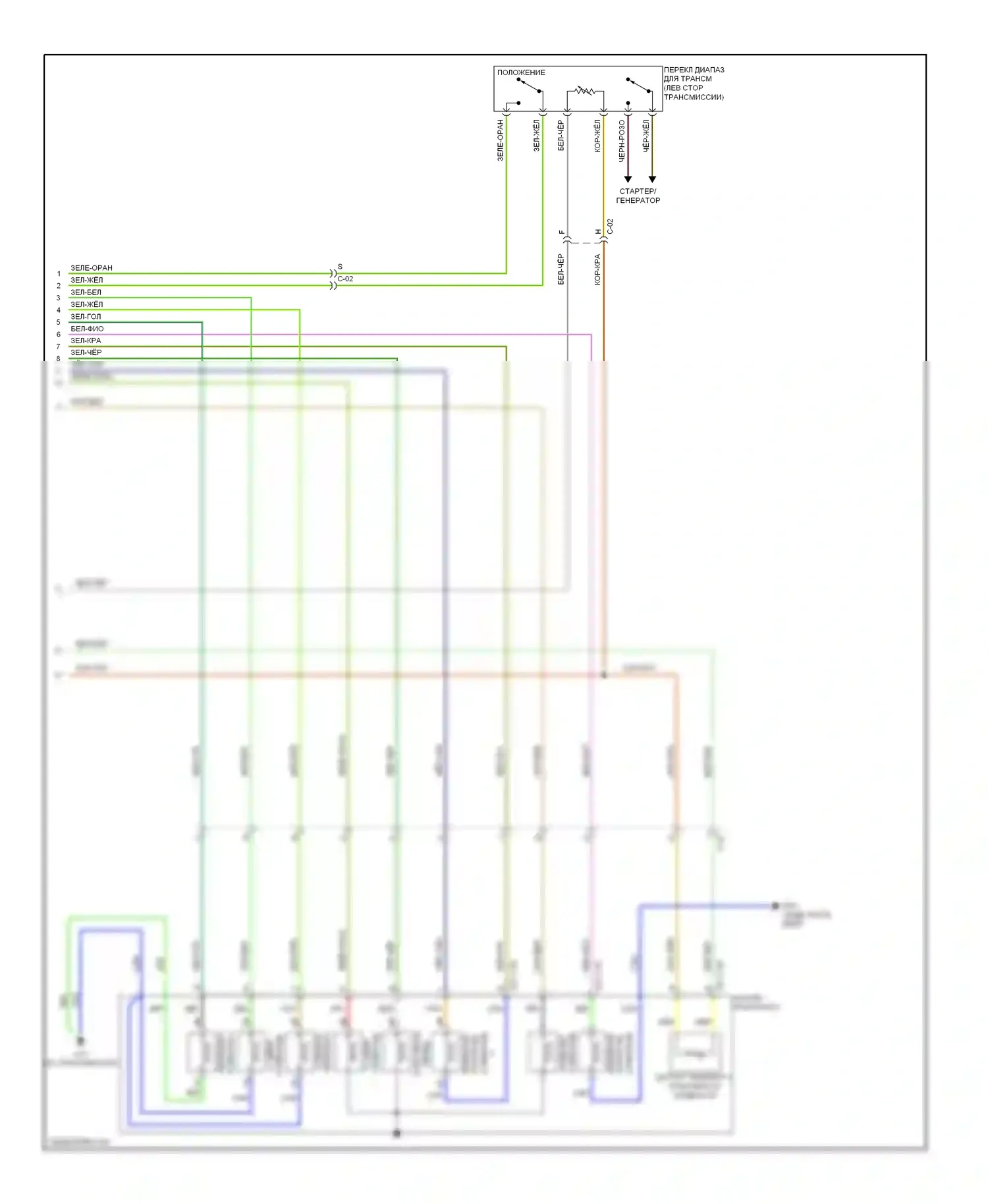 6 Mazda GJ (2012-2015): 2.5l, электросхема соединений коробки передач (2 из 2) 