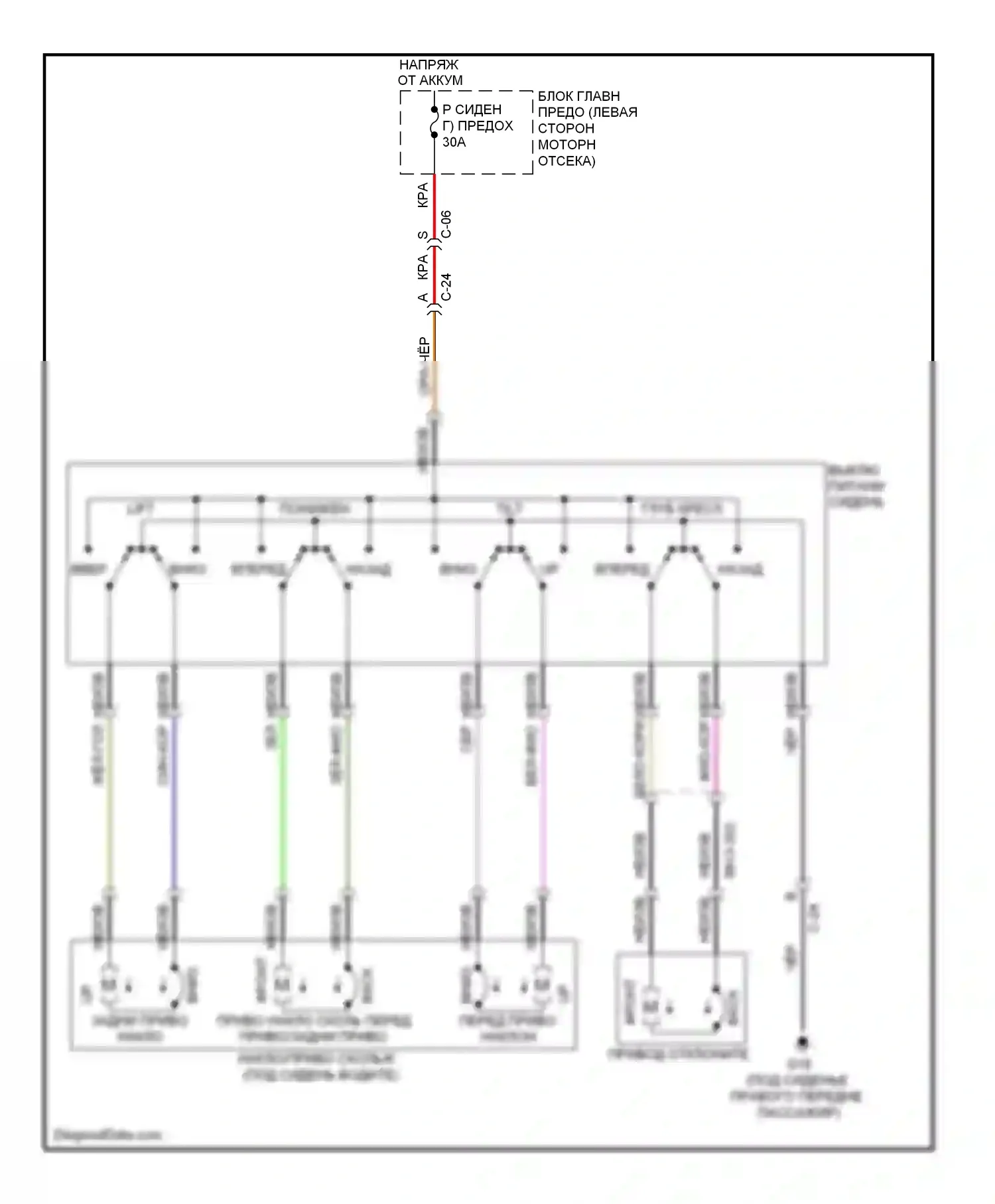 6 Mazda GJ (2012-2015): Питание водительского сиденья электросхема 