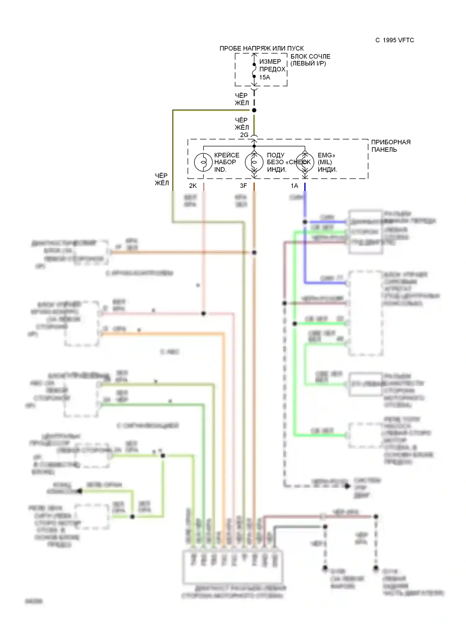 626 Mazda GD (1987-1996): 2.0l, электросхема диагностического разхъема, автоматическая коробка передач 