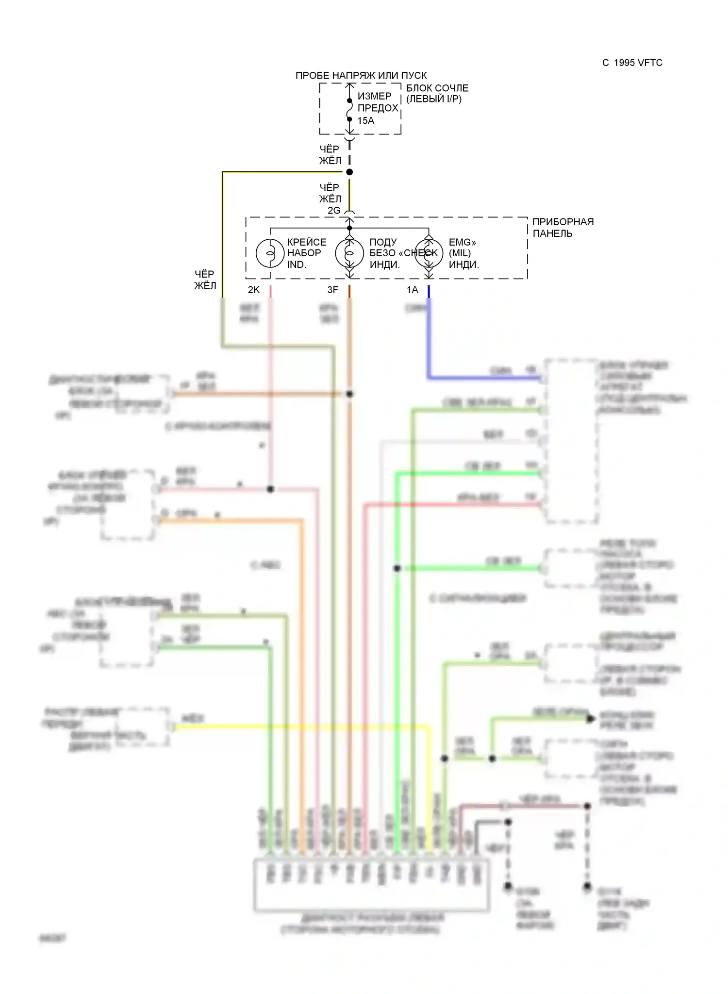 626 Mazda GD (1987-1996): 2.0l, электросхема диагностического разхъема, механическая коробка передач 