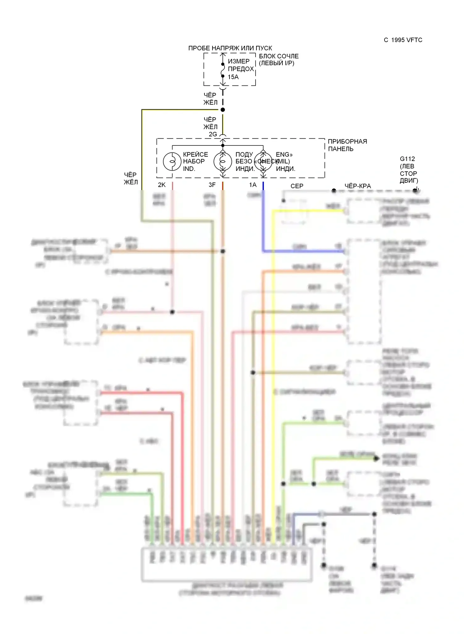 626 Mazda GD (1987-1996): 2.5l, электросхема диагностического разхъема 