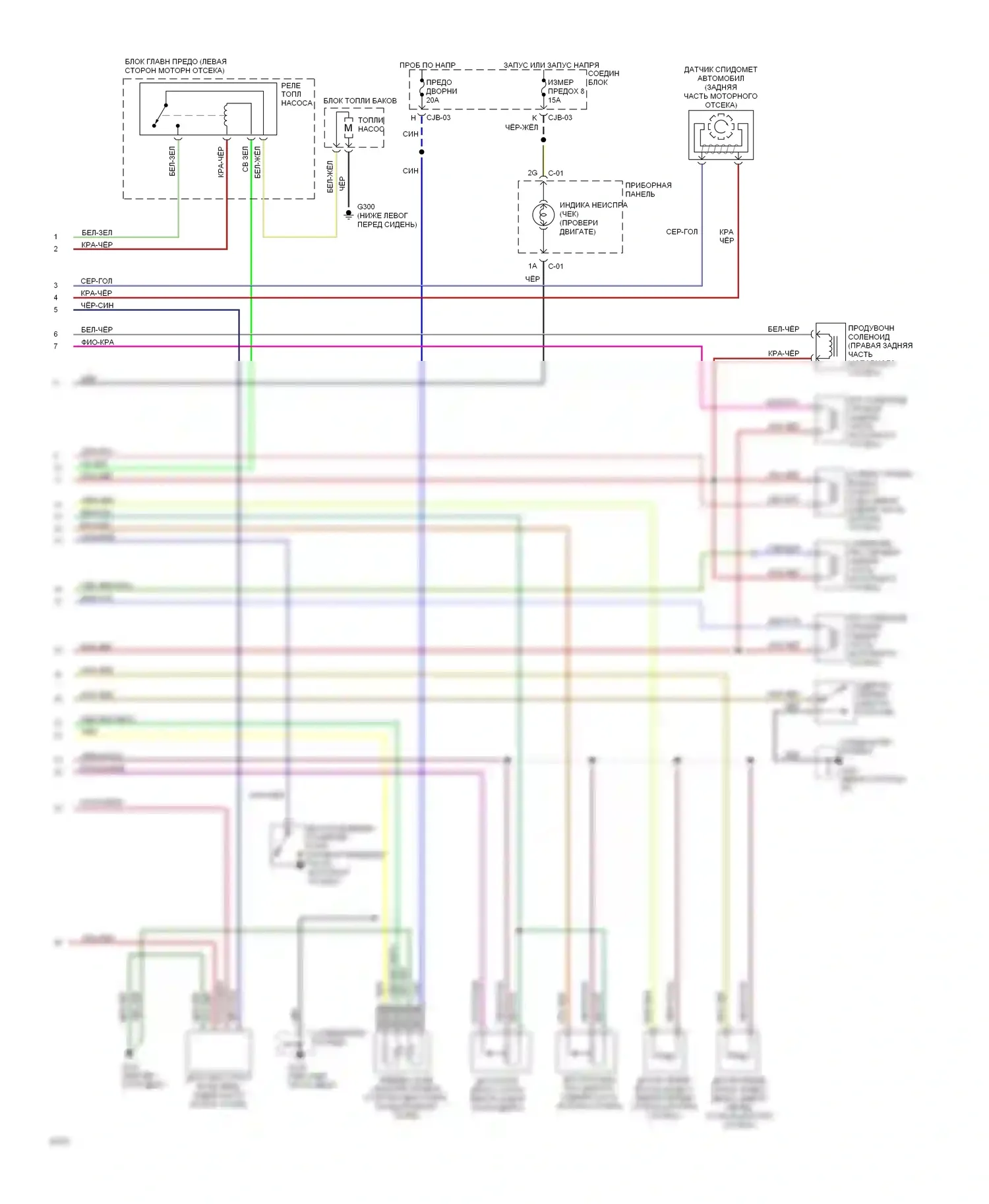 626 Mazda GD (1987-1996): Электросхема двигателя 2.0ls, автоматическая коробка передач (2 из 2) 