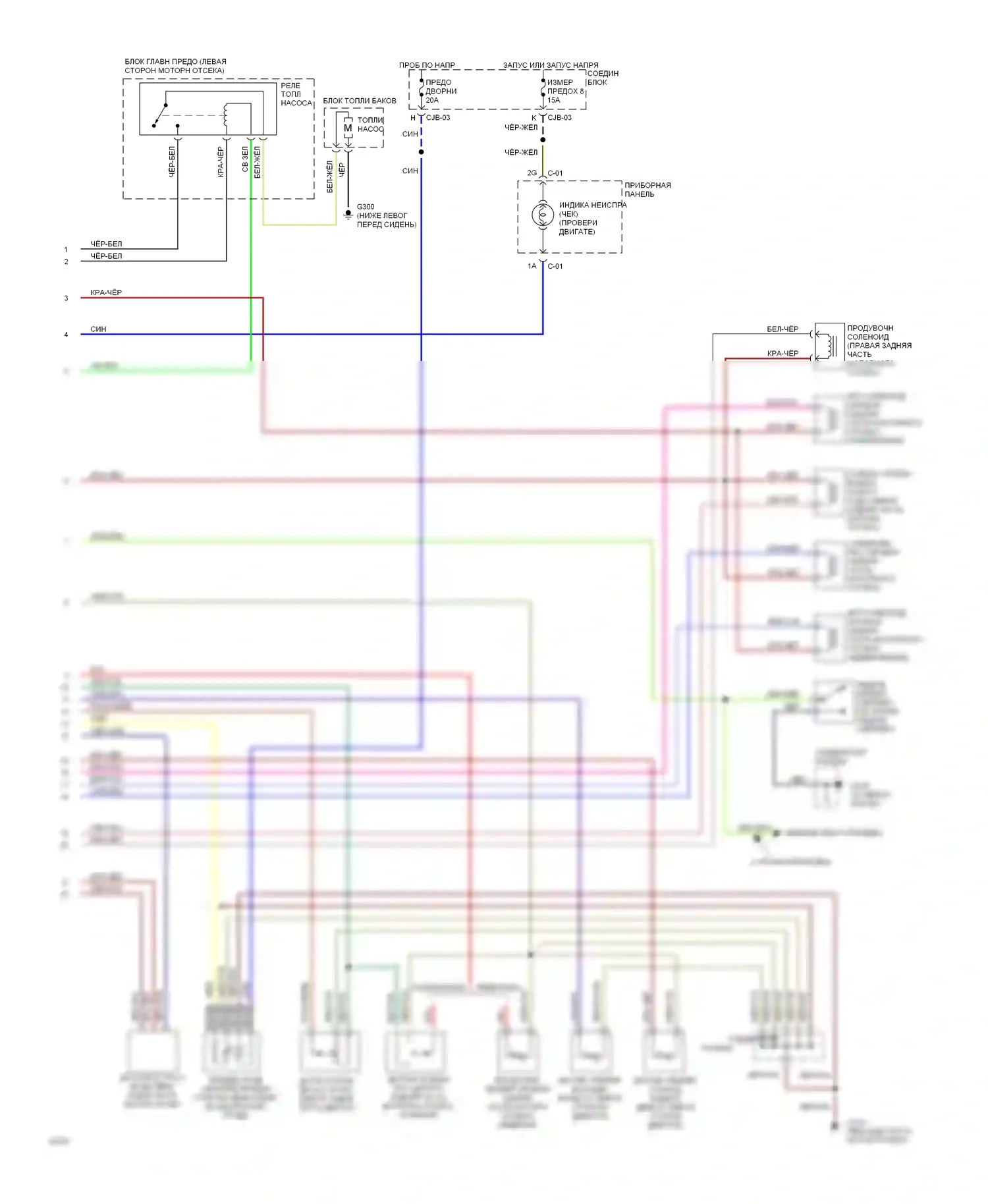 626 Mazda GD (1987-1996): Электросхема двигателя 2.0ls, механическая коробка передач (2 из 2) 