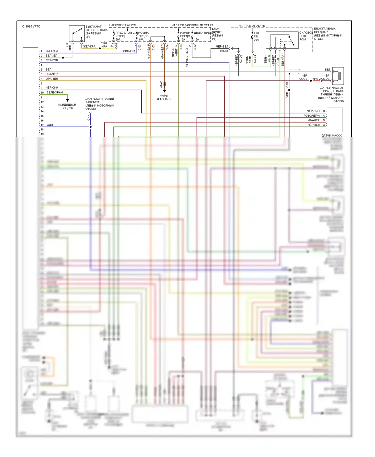 626 Mazda GD (1987-1996): 2.0л, электросхема коробки передач 
