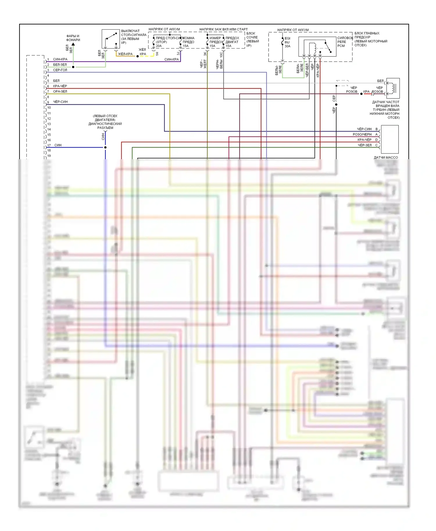 626 Mazda GE (1991-1997): 2.0л, электросхема коробки передач 