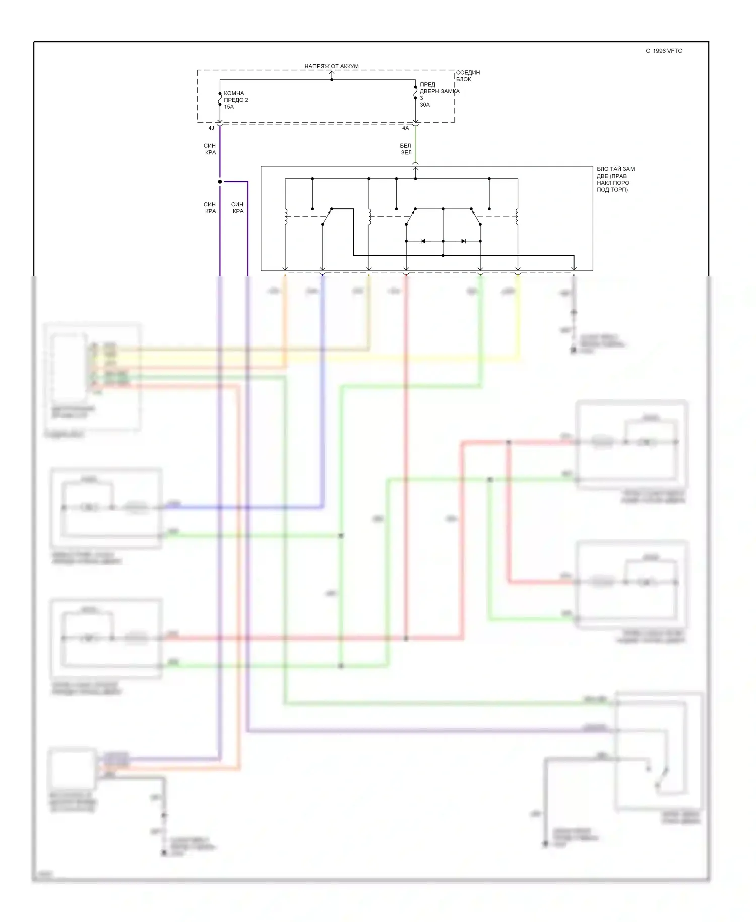 626 Mazda GE (1991-1997): Электросхема бесключевого доступа 
