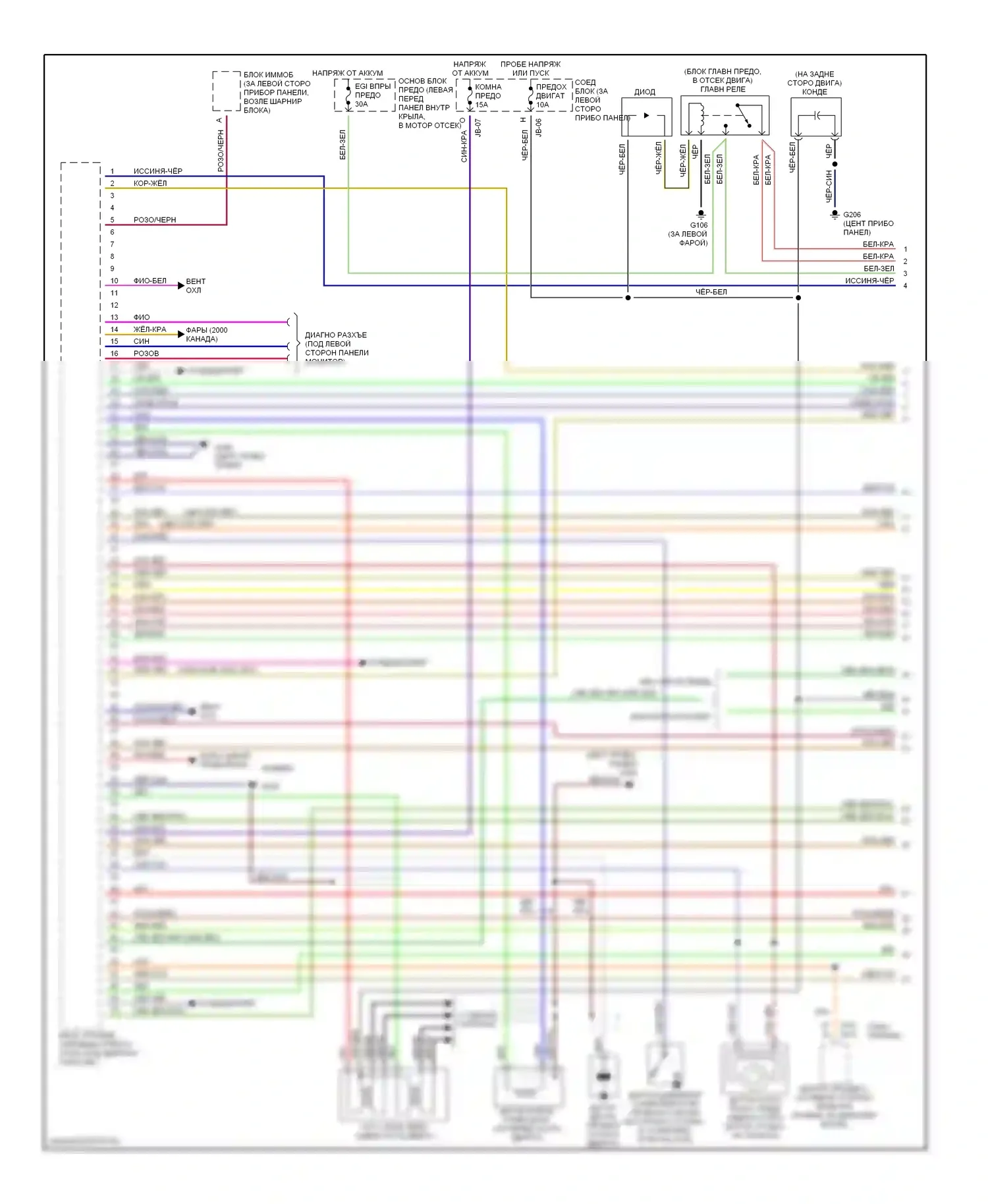 626 Mazda GF (1997-2002): Электросхема двигателя 2.0ls (1 из 3) 