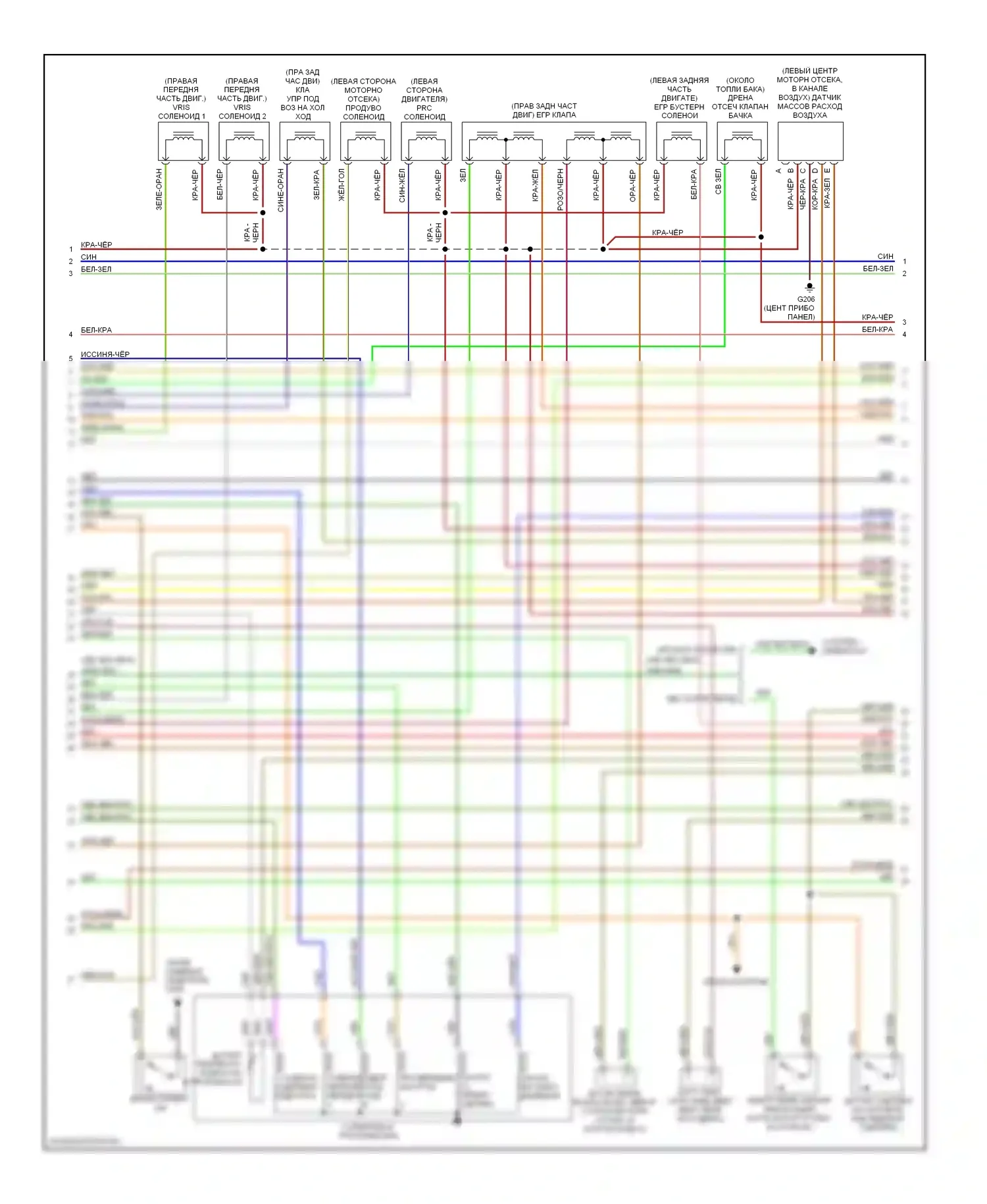 626 Mazda GF (1997-2002): Электросхема двигателя 2.5ls (2 из 3) 