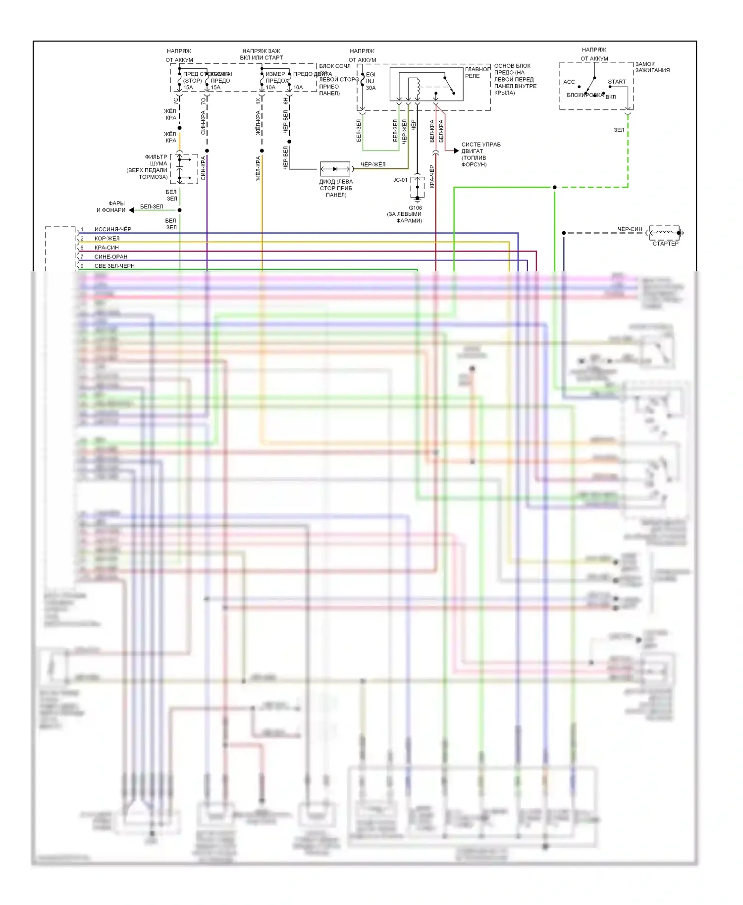 626 Mazda GF (1997-2002): 2.5l, электросхема автоматической коробки передач 