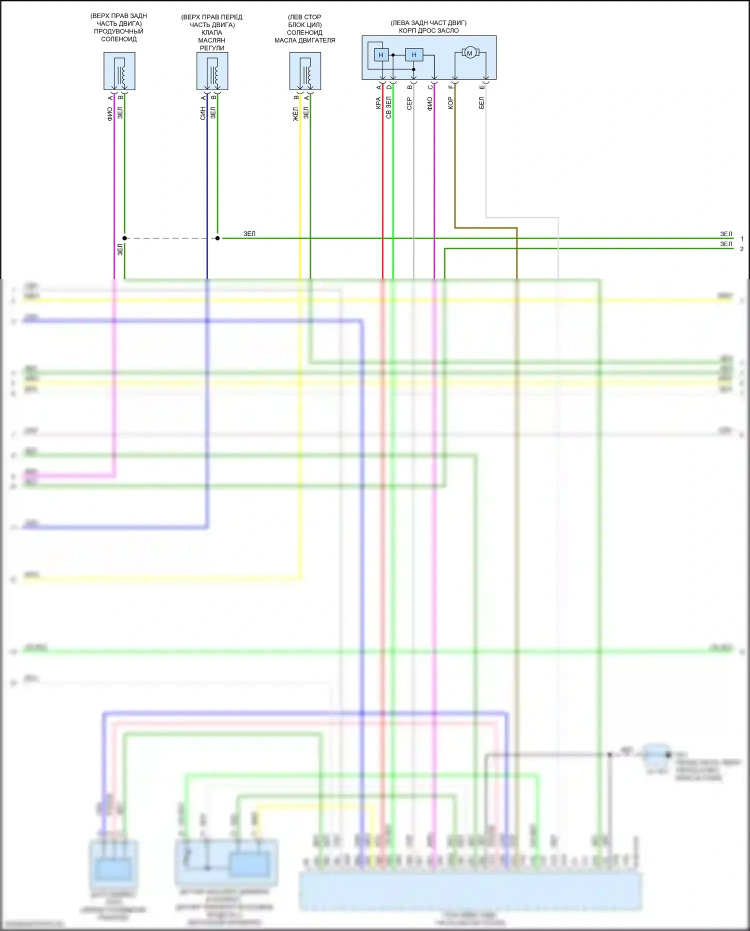 CX-3 Mazda I рестайлинг (2018-2024): Электросхема двигателя 2.0l skyactiv, без клапана управления охлаждающей жидкостью (2 из 5) 