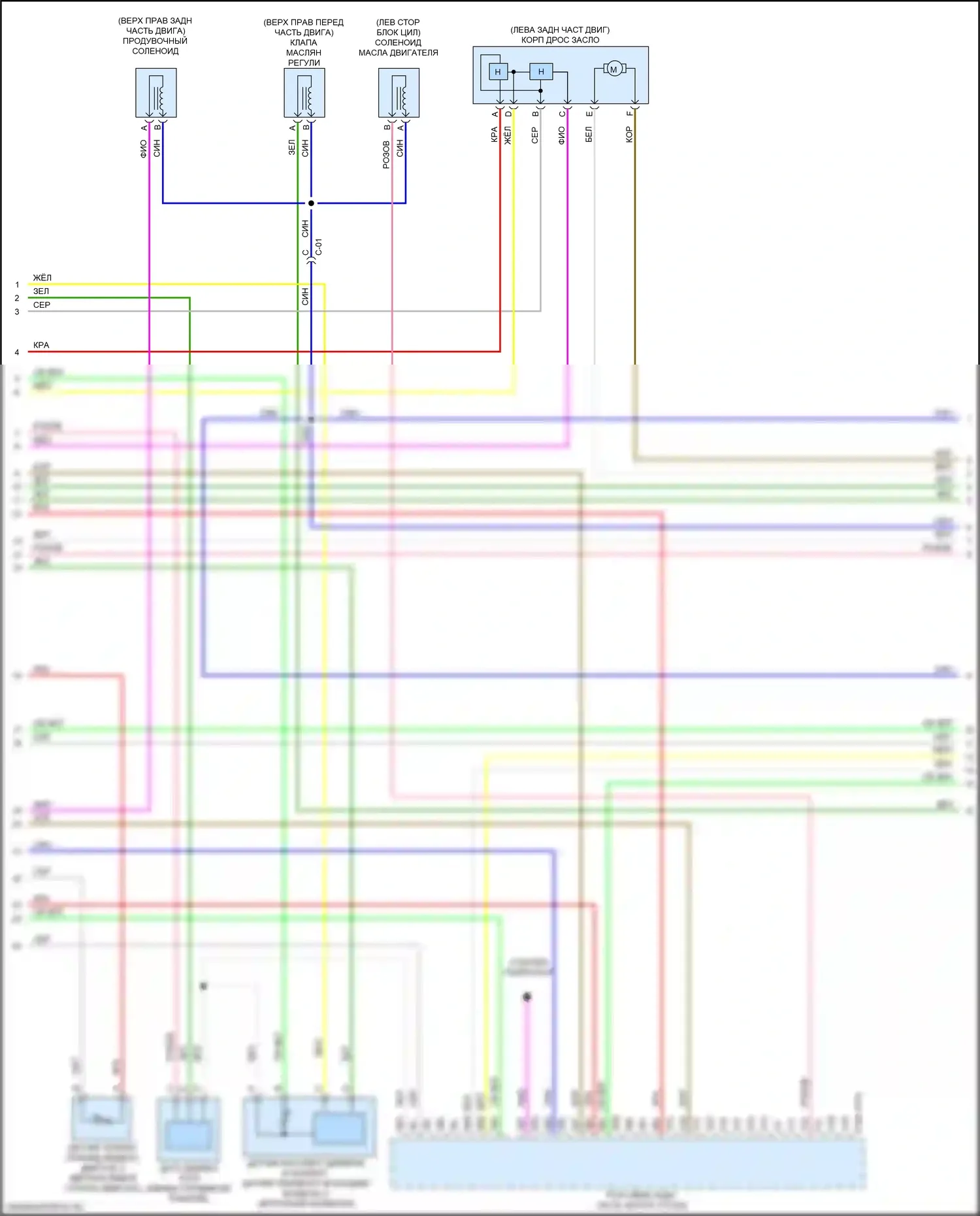 CX-3 Mazda I рестайлинг (2018-2024): Электросхема двигателя 2.0l skyactiv, с клапаном управления охлаждающей жидкостью (2 из 5) 