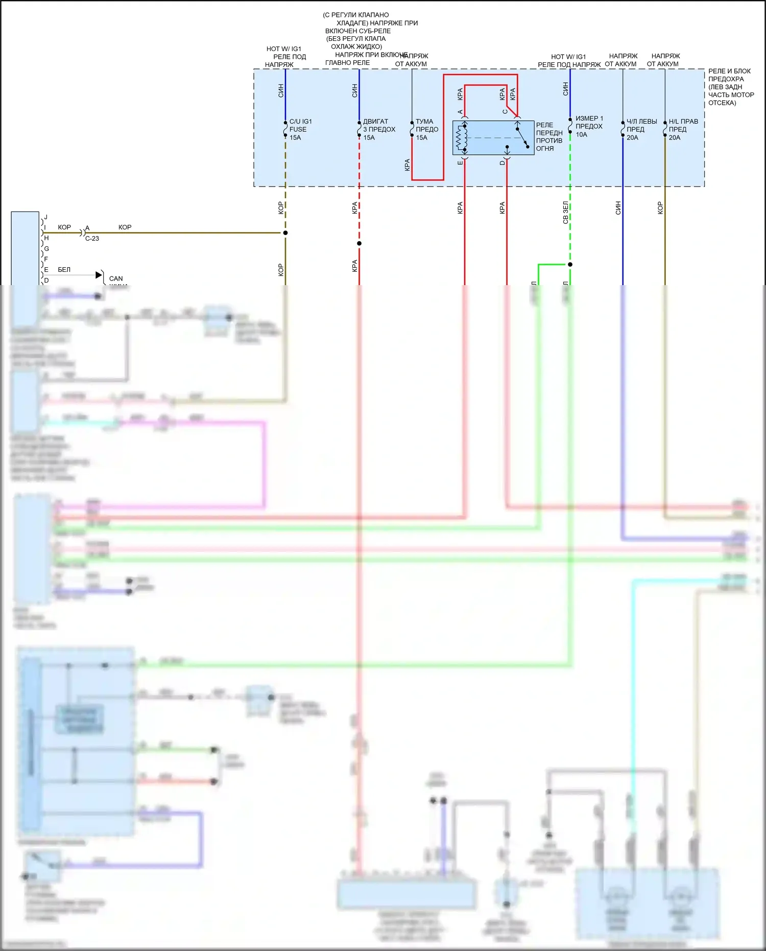 CX-3 Mazda I рестайлинг (2018-2024): Электросхема фар, без светодиодных фар (1 из 2) 
