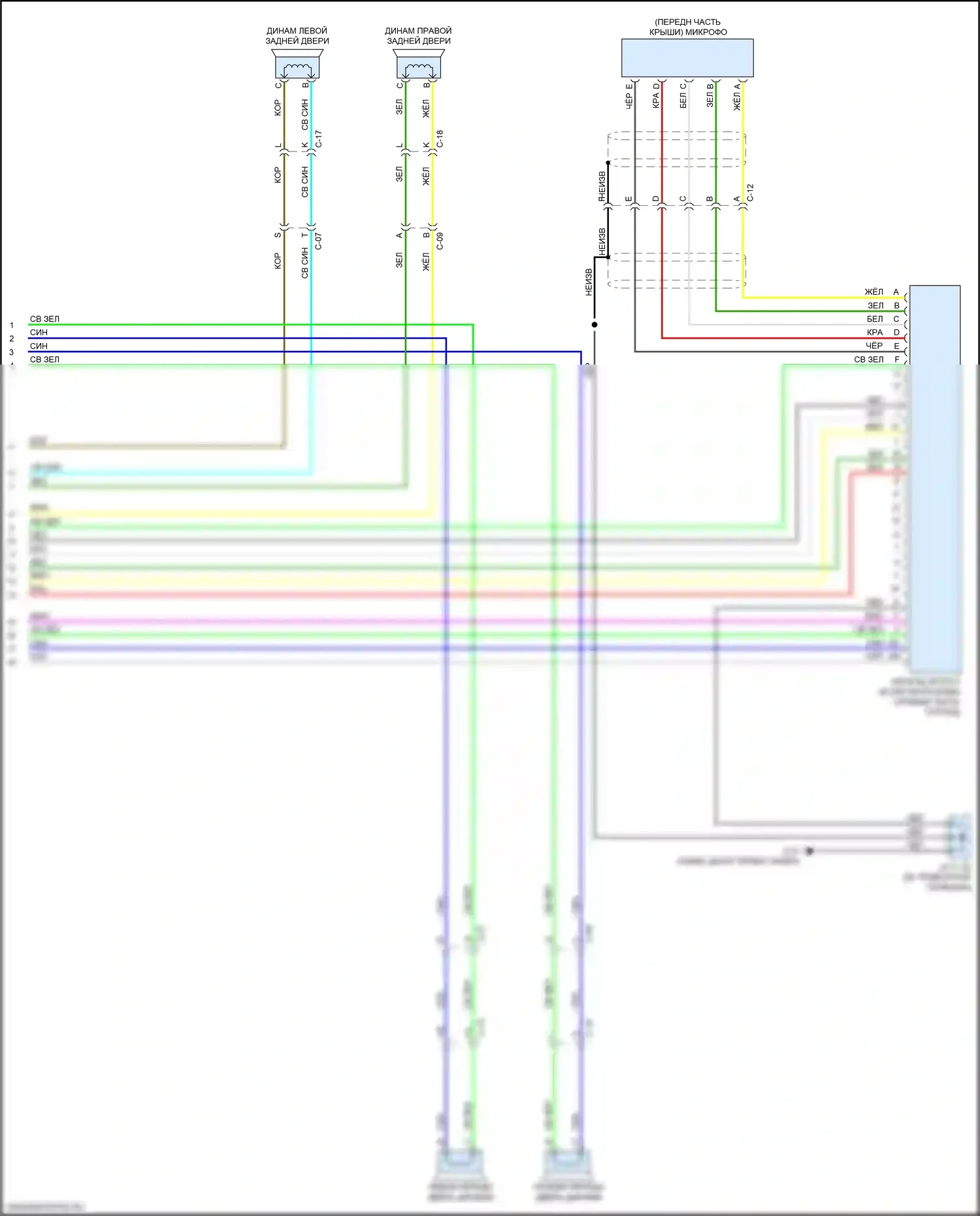 CX-3 Mazda I рестайлинг (2018-2024): Электросхема магнитолы, без бозе и навигации (3 из 3) 