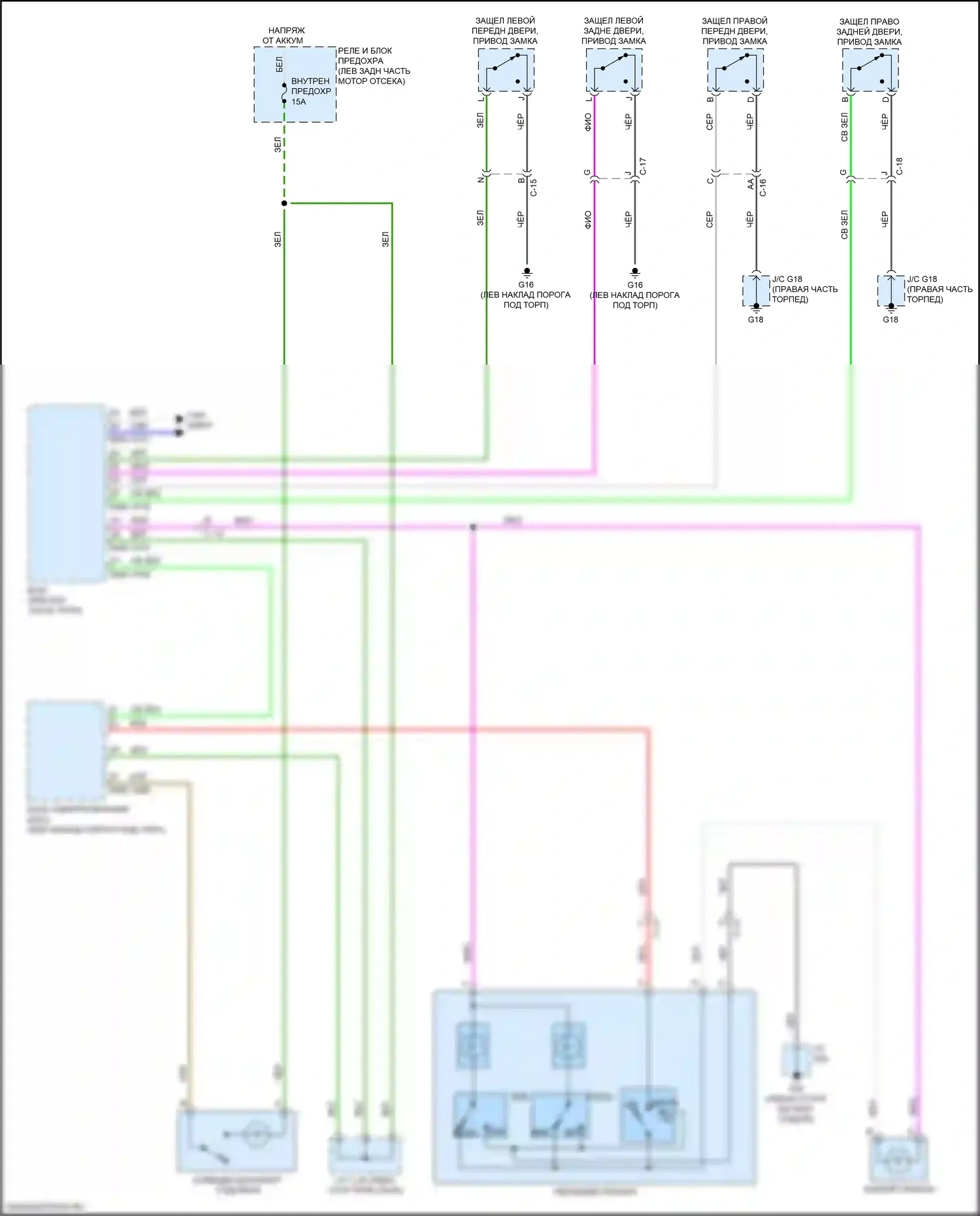 CX-3 Mazda I рестайлинг (2018-2024): Электросхема освещения салона 