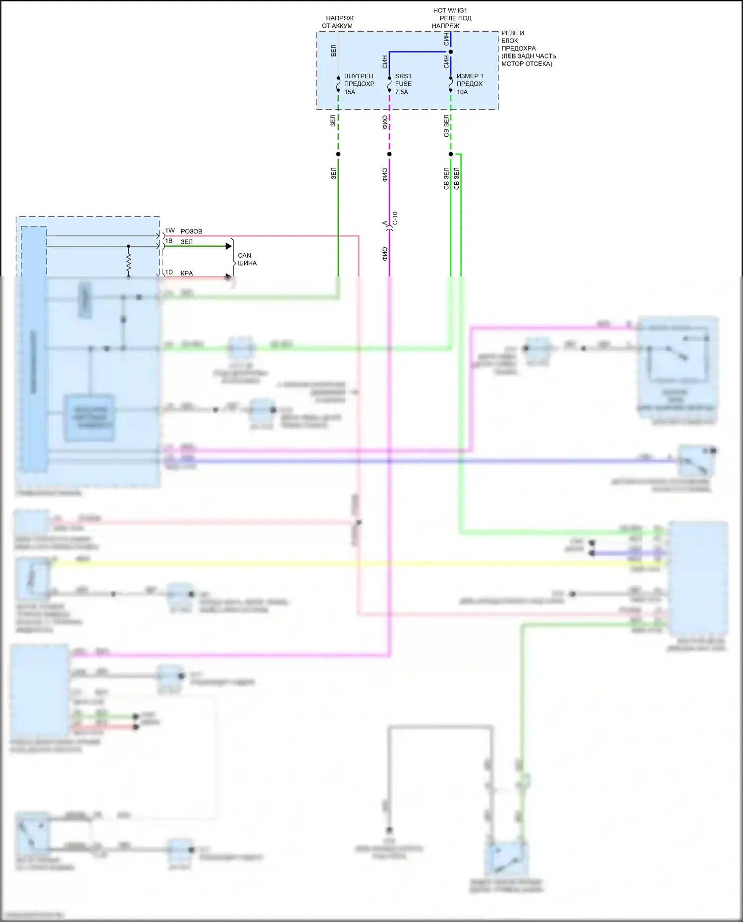 CX-3 Mazda I рестайлинг (2018-2024): Электросхема помощников водителя 
