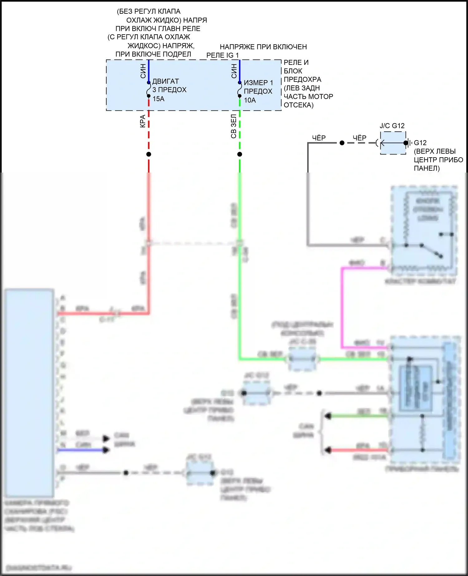 CX-3 Mazda I рестайлинг (2018-2024): Электросхема сигнализации о выходе из полосы движения, 12-контактная 