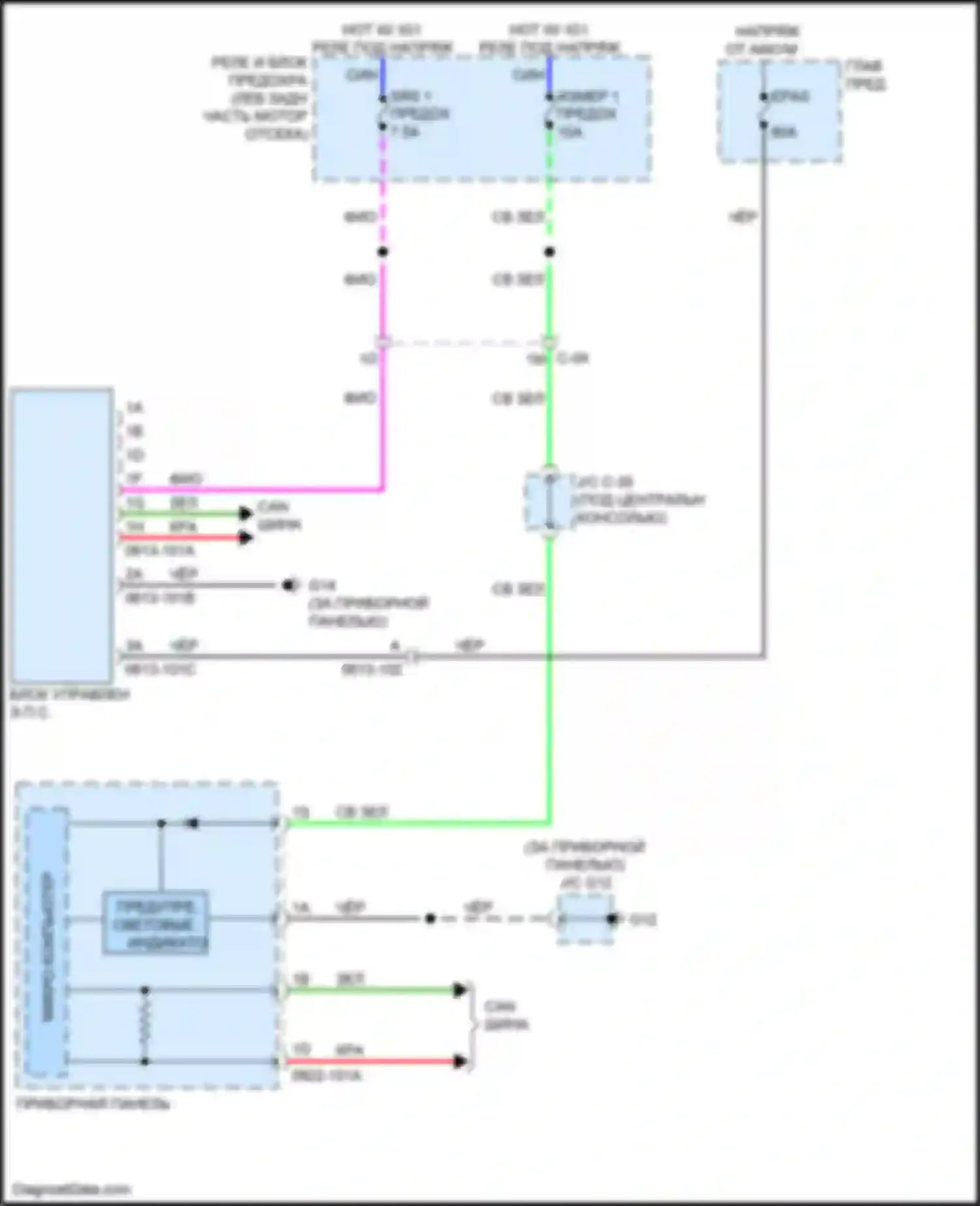 Электросхема подключения напряжения от аккумулятора для Mazda CX-3 I (2015-2018)