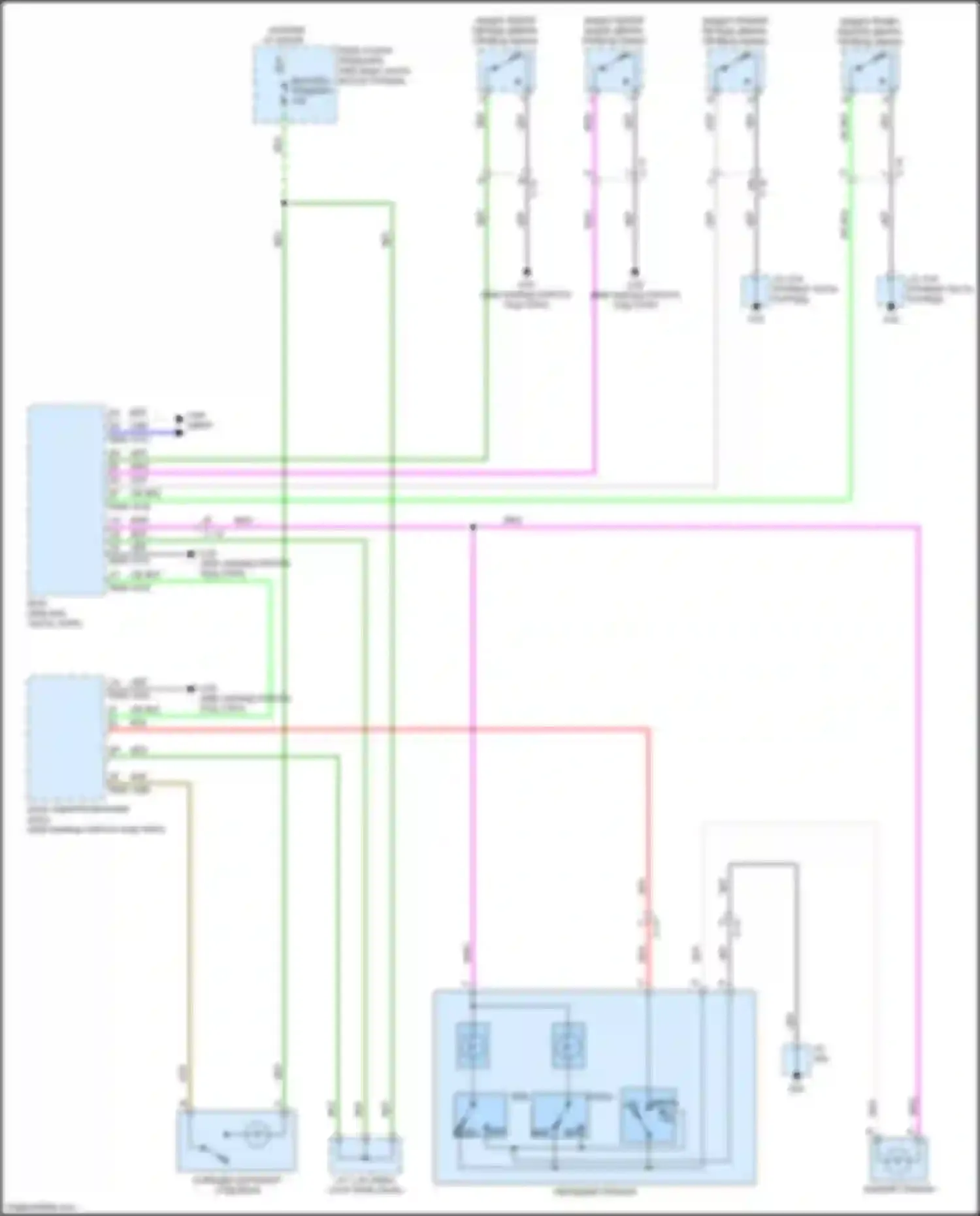 Электросхема подключения защёлки правой задней двери, привода замка для Mazda CX-3 I (2015-2018)