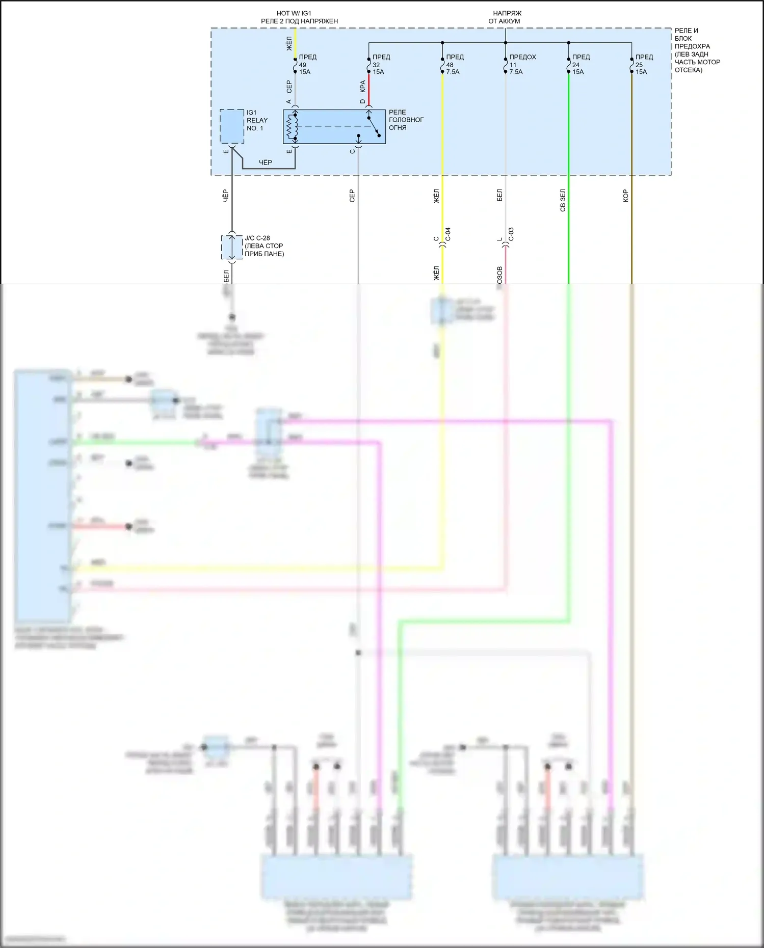 CX-30 Mazda I (2019-2024): Электросхема корректора фар 