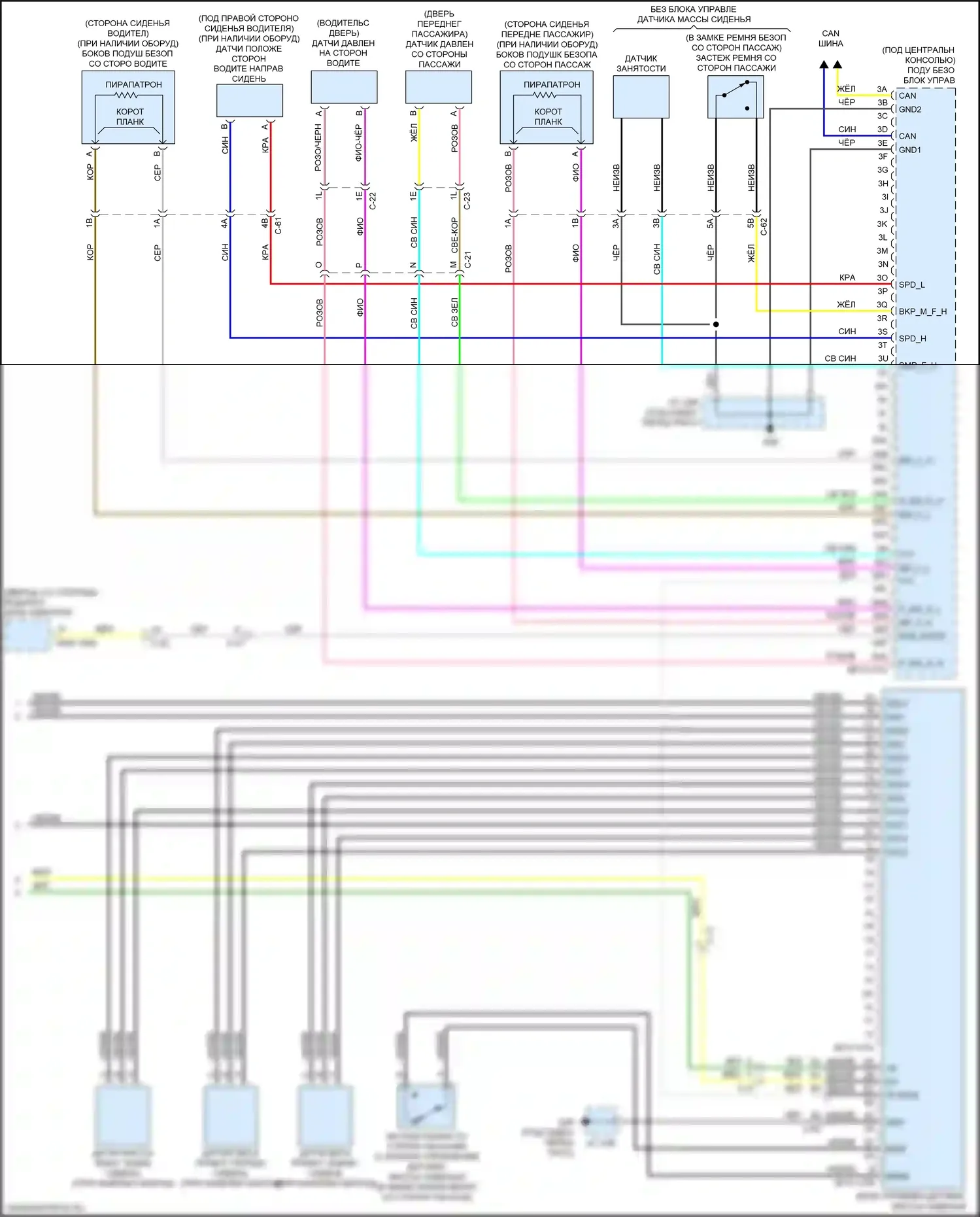 CX-30 Mazda I (2019-2024): Электросхема подушек безопасности (3 из 3) 