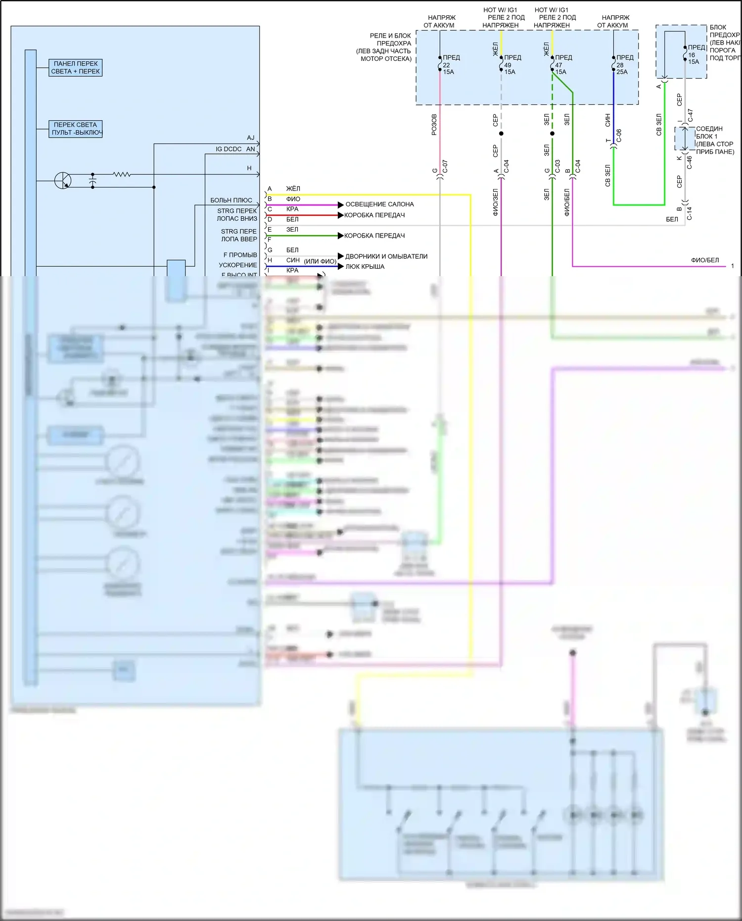 CX-30 Mazda I (2019-2024): Электросхема приборной панели (1 из 3) 