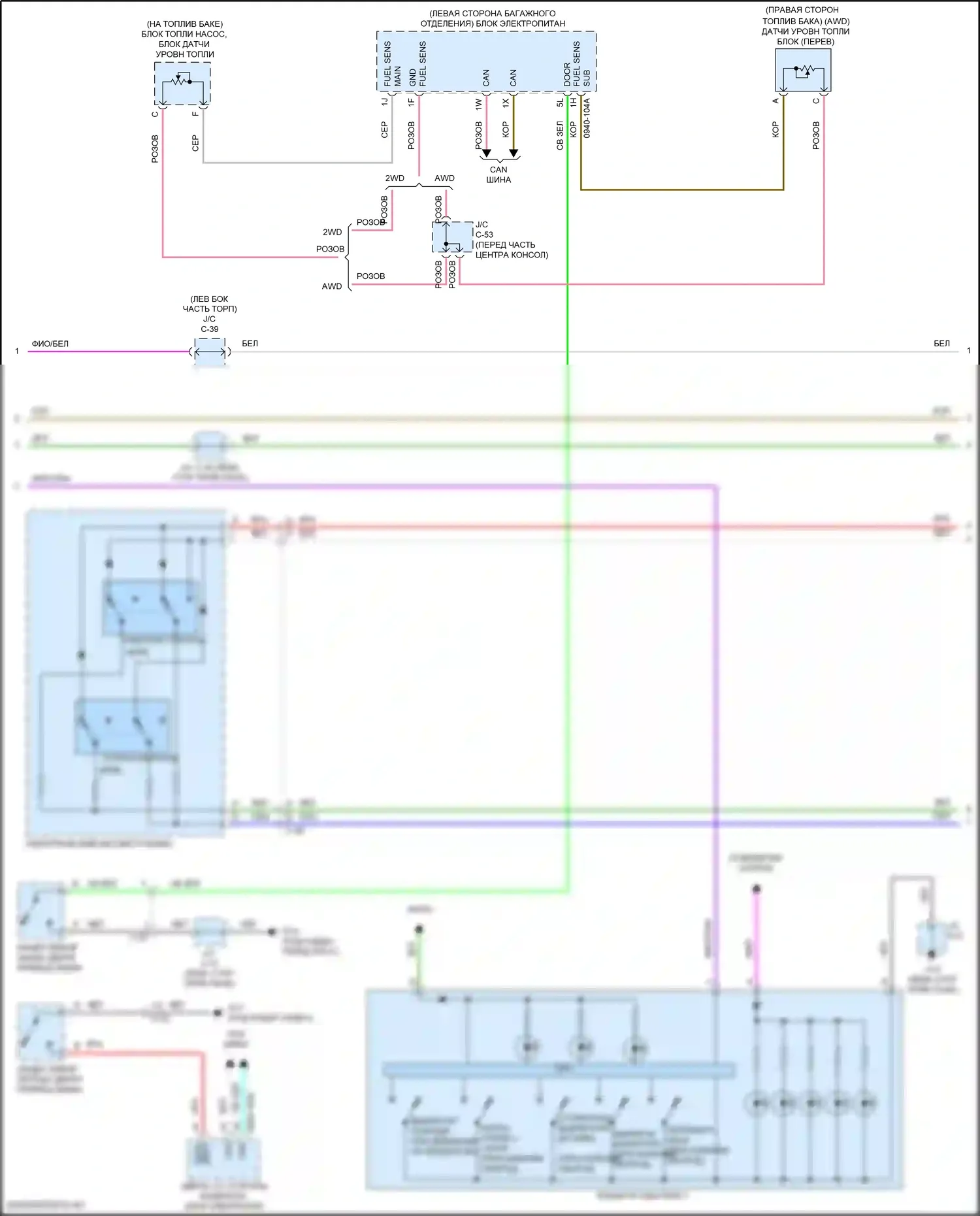 CX-30 Mazda I (2019-2024): Электросхема приборной панели (2 из 3) 