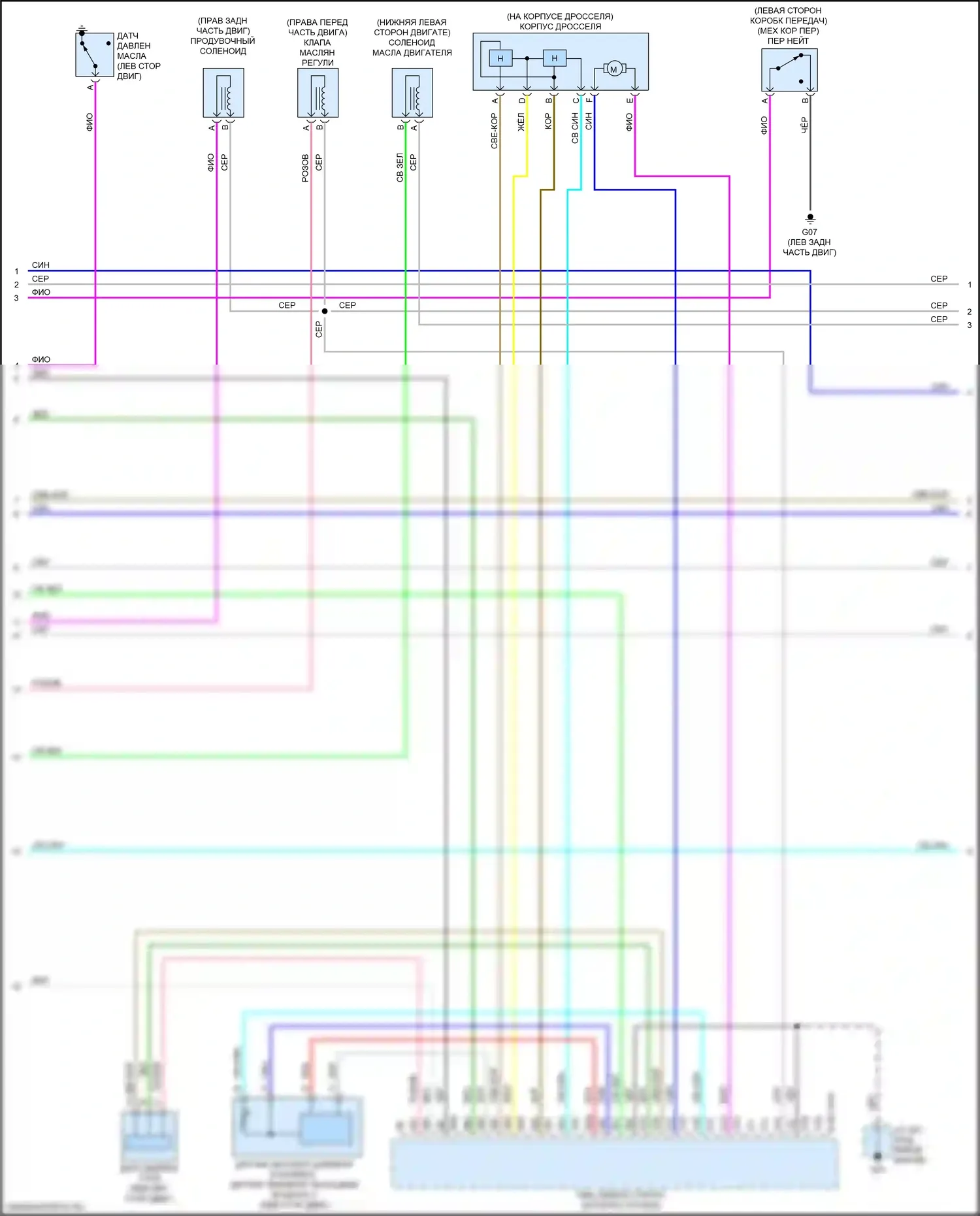 CX-5 Mazda I рестайлинг (2015-2017): Электросхема двигателя 2.5l (2 из 5) 