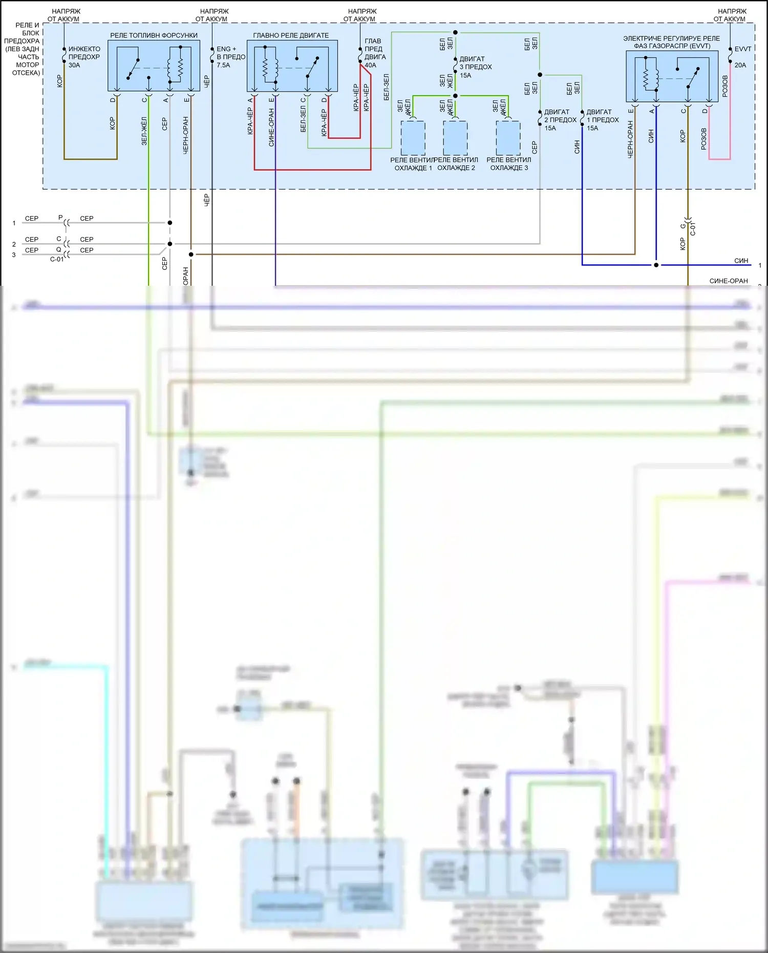 CX-5 Mazda I рестайлинг (2015-2017): Электросхема двигателя 2.5l (3 из 5) 