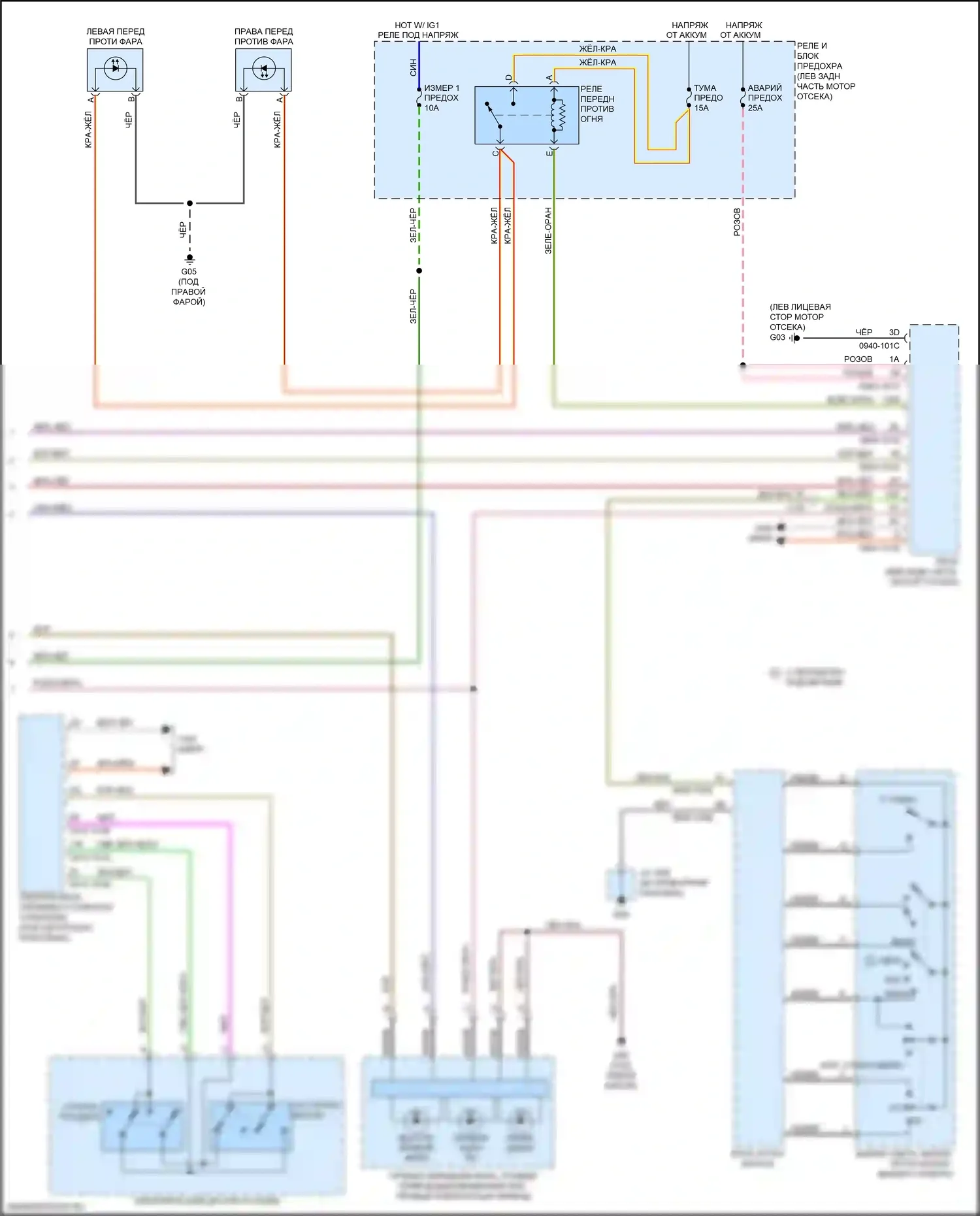 CX-5 Mazda I рестайлинг (2015-2017): Электросхема фар, со светодиодными фарами (2 из 2) 