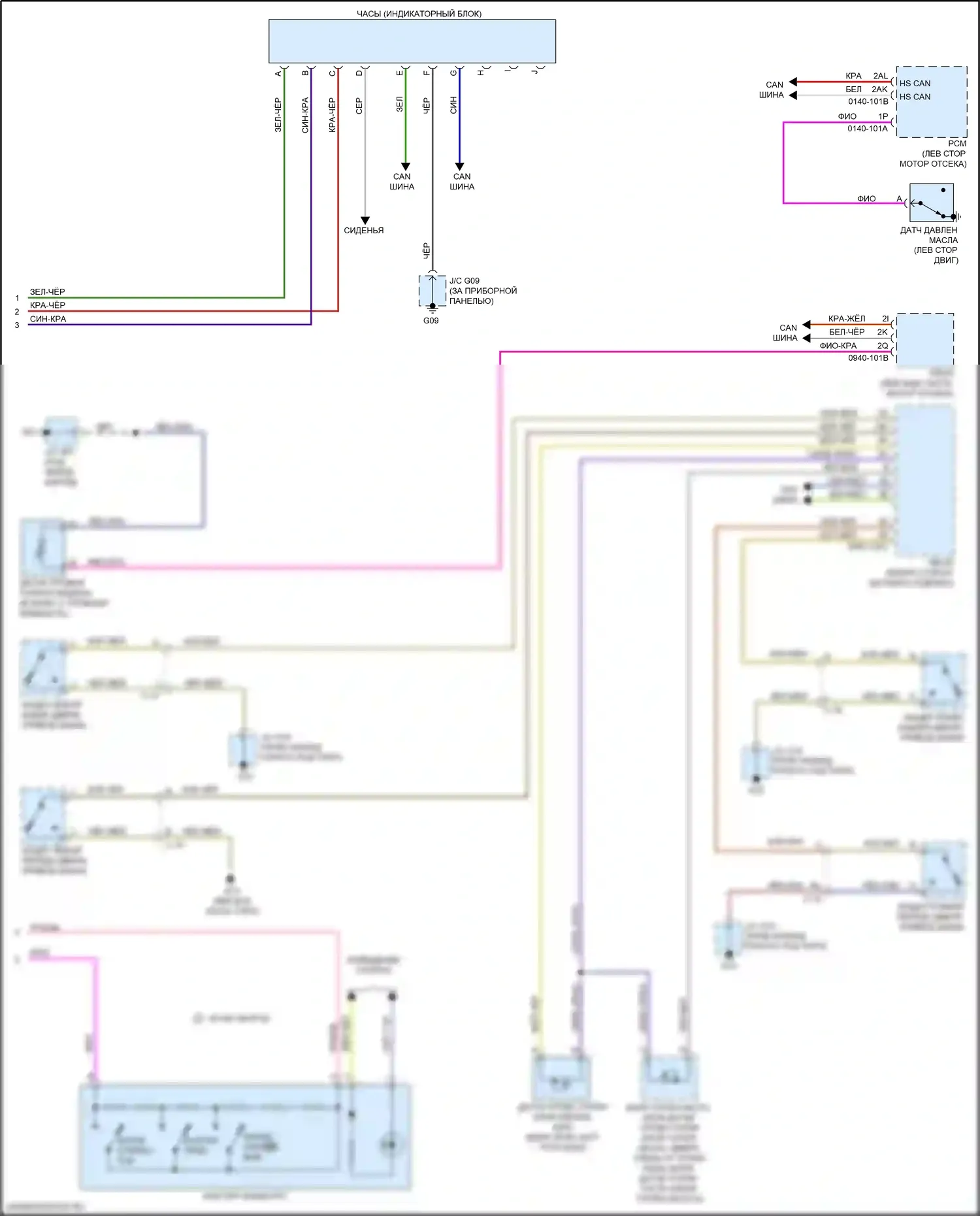 CX-5 Mazda I рестайлинг (2015-2017): Электросхема приборной панели (2 из 2) 