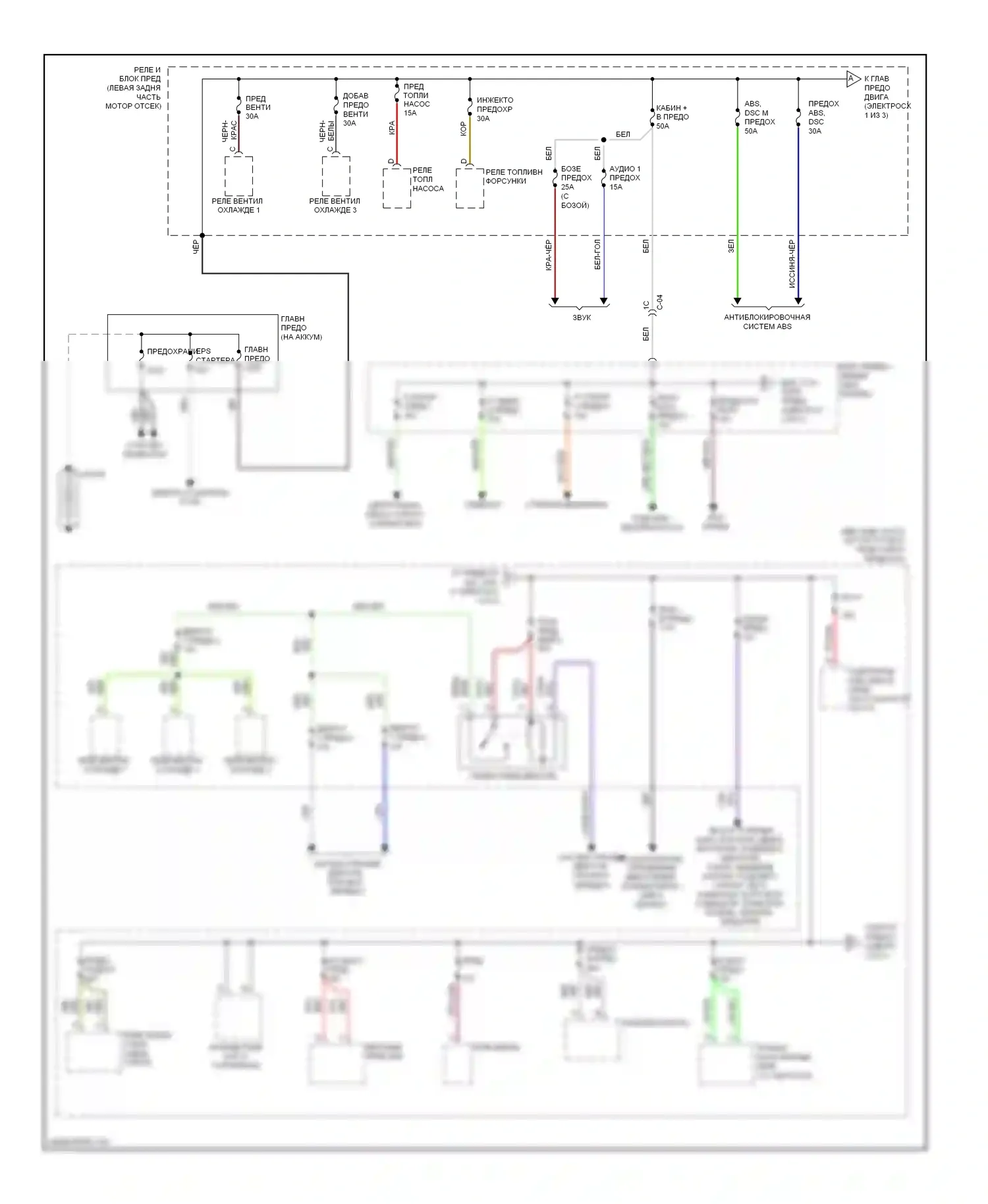 CX-5 Mazda I (2011-2015): Электросхема блока предохранителей реле (1 из 3) 