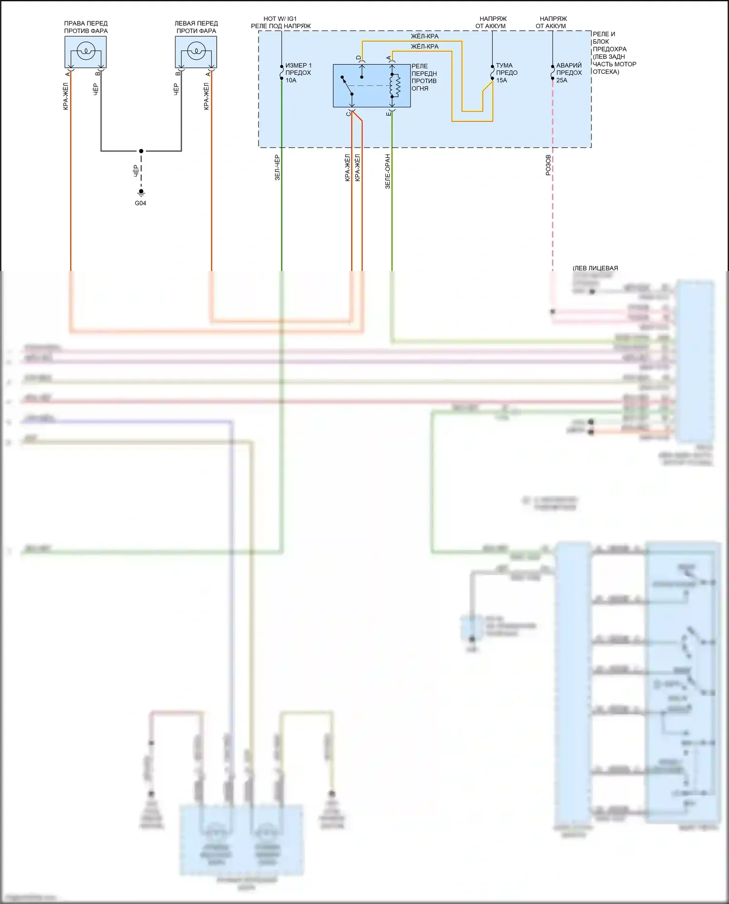 CX-5 Mazda I (2011-2015): Электросхема фар, с галогеном (2 из 2) 