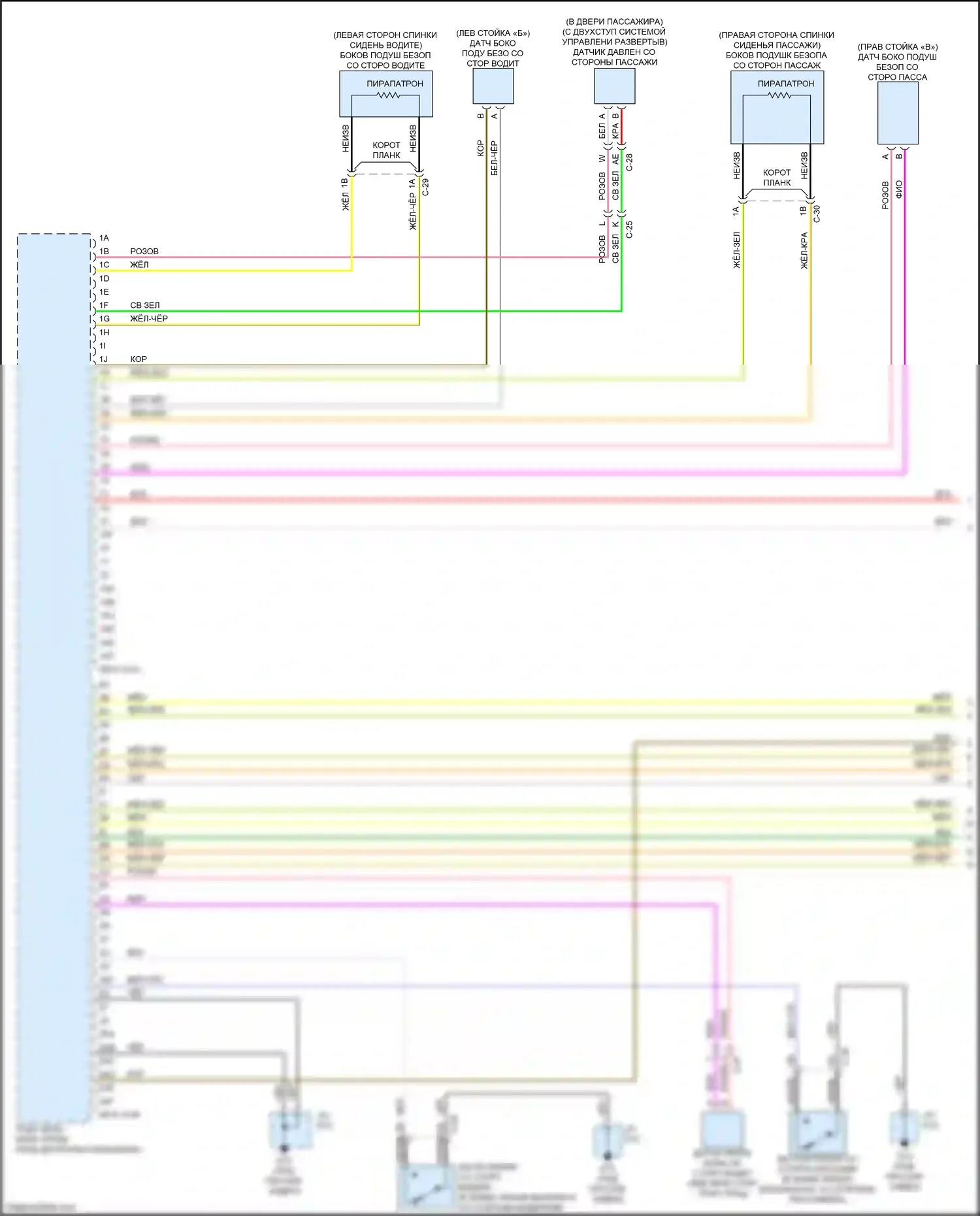 CX-5 Mazda II рестайлинг (2021-2024): Электросхема подушек безопасности (1 из 3) 