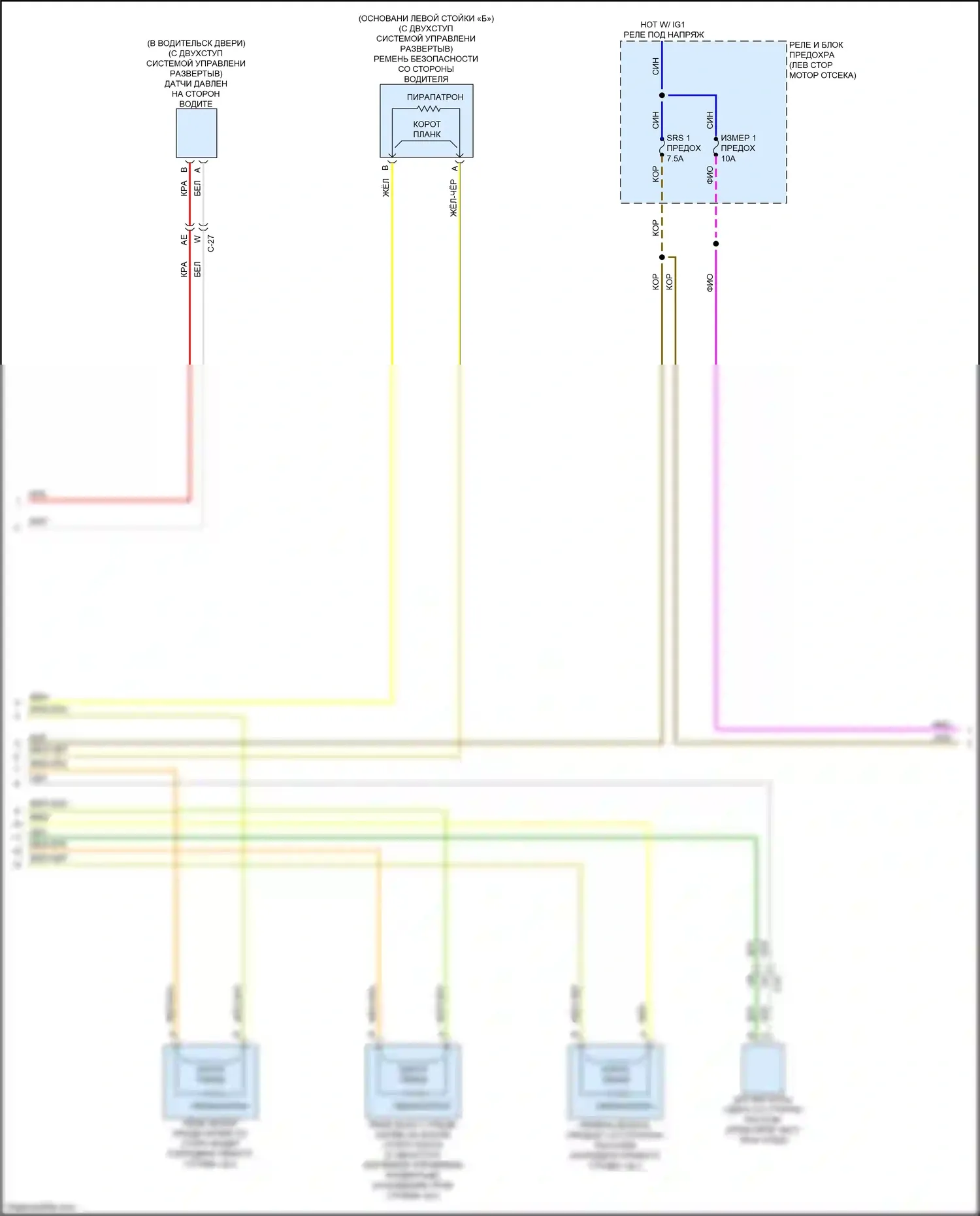 CX-5 Mazda II рестайлинг (2021-2024): Электросхема подушек безопасности (2 из 3) 
