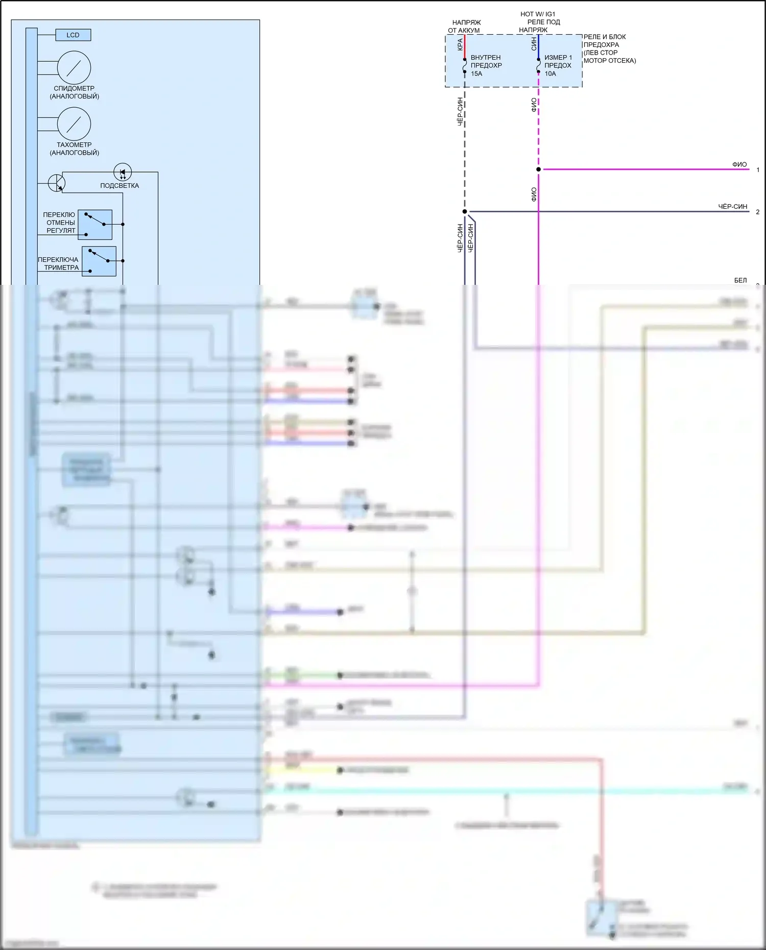 CX-5 Mazda II рестайлинг (2021-2024): Электросхема приборной панели (1 из 2) 
