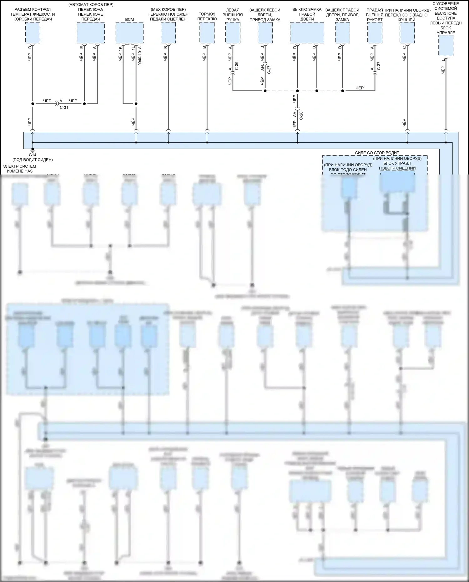 CX-5 Mazda II рестайлинг (2021-2024): Электросхема точек подключения масс (2 из 3) 
