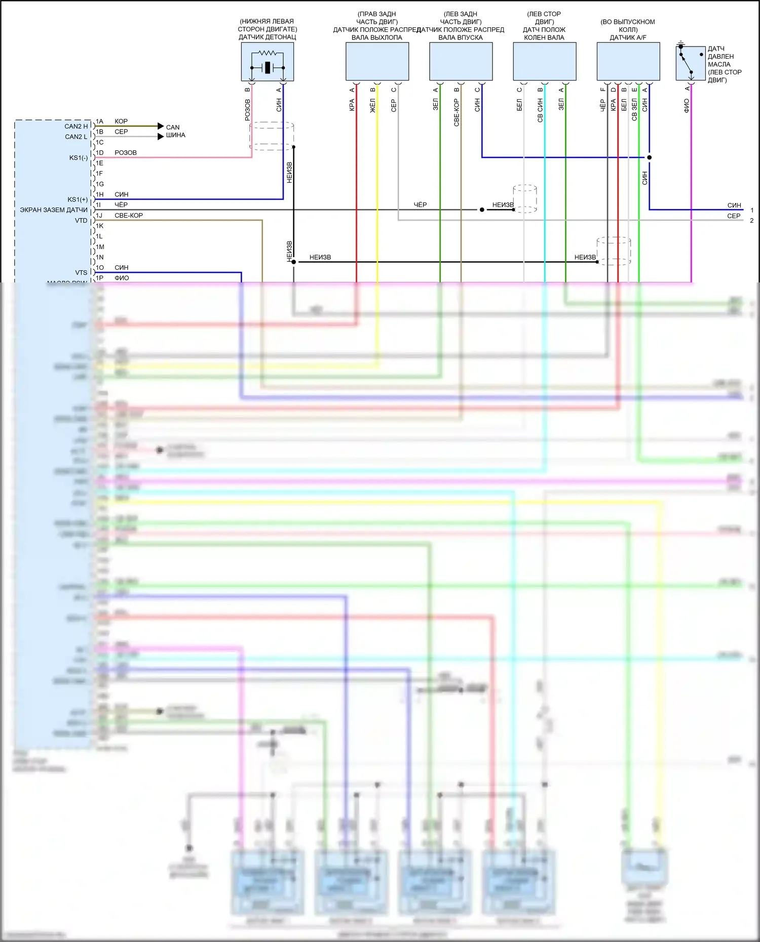 CX-5 Mazda II (2017-2022): Электросхема двигателя 2.5l skyactiv, без клапана управления охлаждающей жидкостью (1 из 5) 