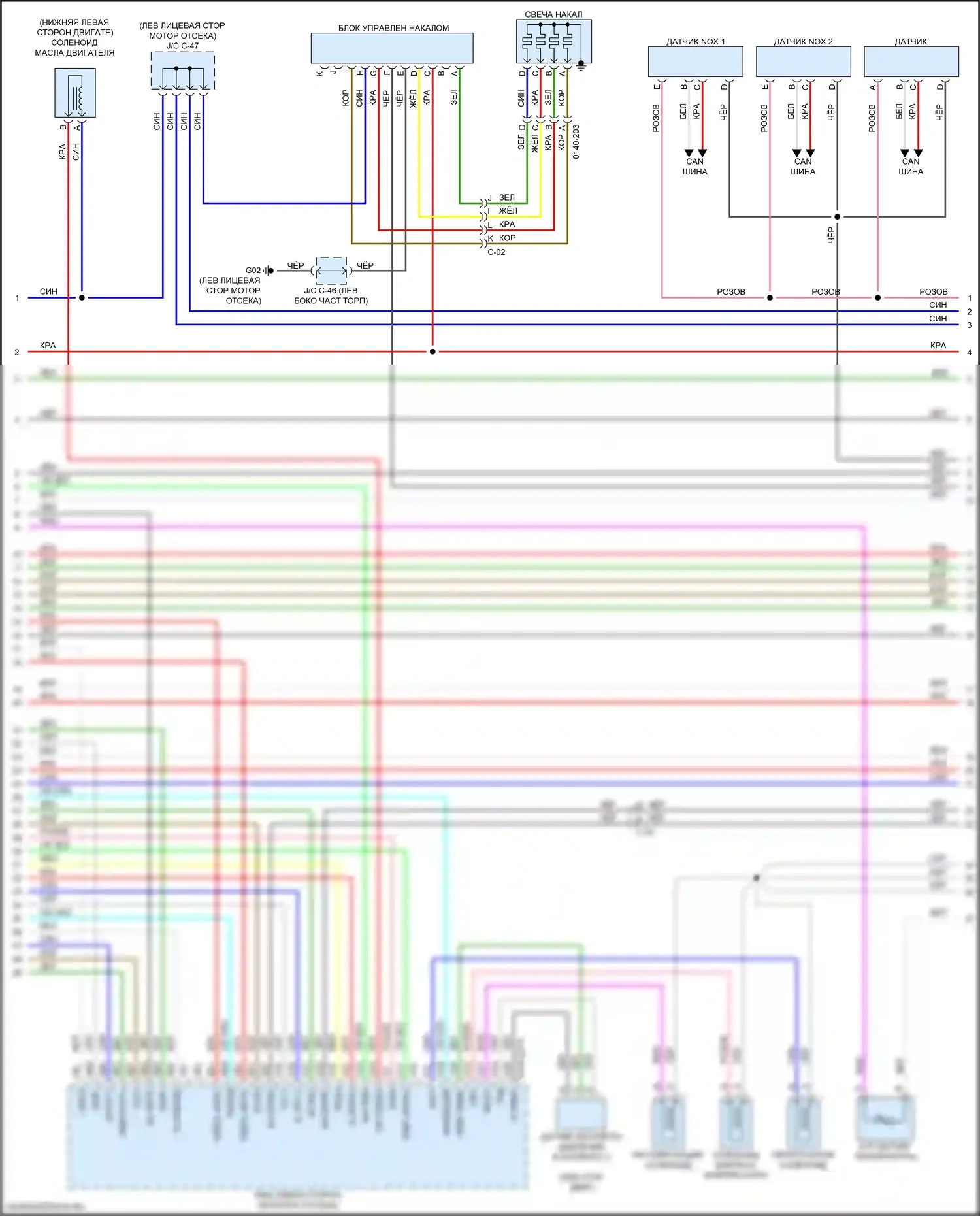 CX-5 Mazda II (2017-2022): Электросхема двигателя 2,2л турбодизеля (3 из 7) 