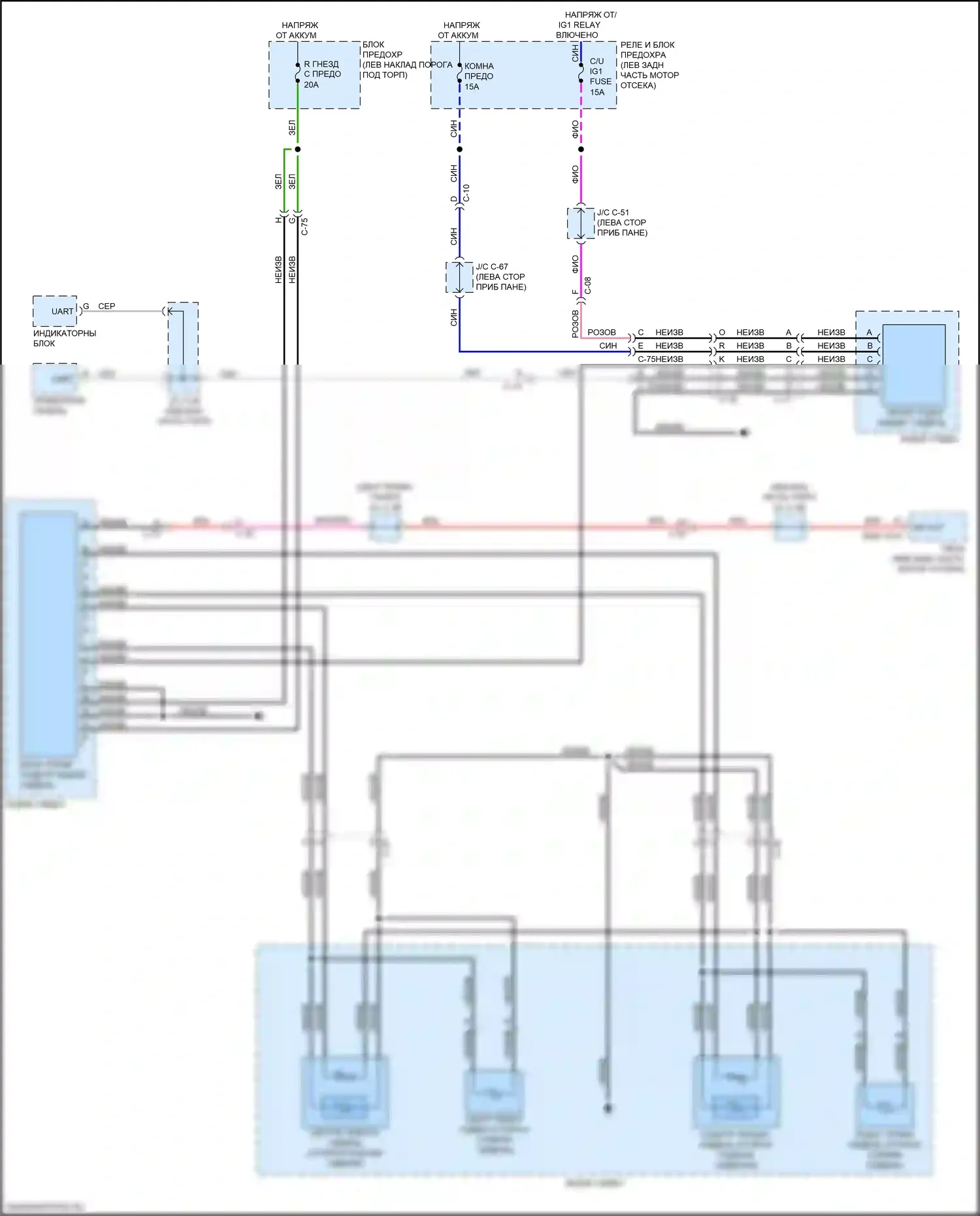 CX-5 Mazda II (2017-2022): Электросхема задних обогреваемых сидений 