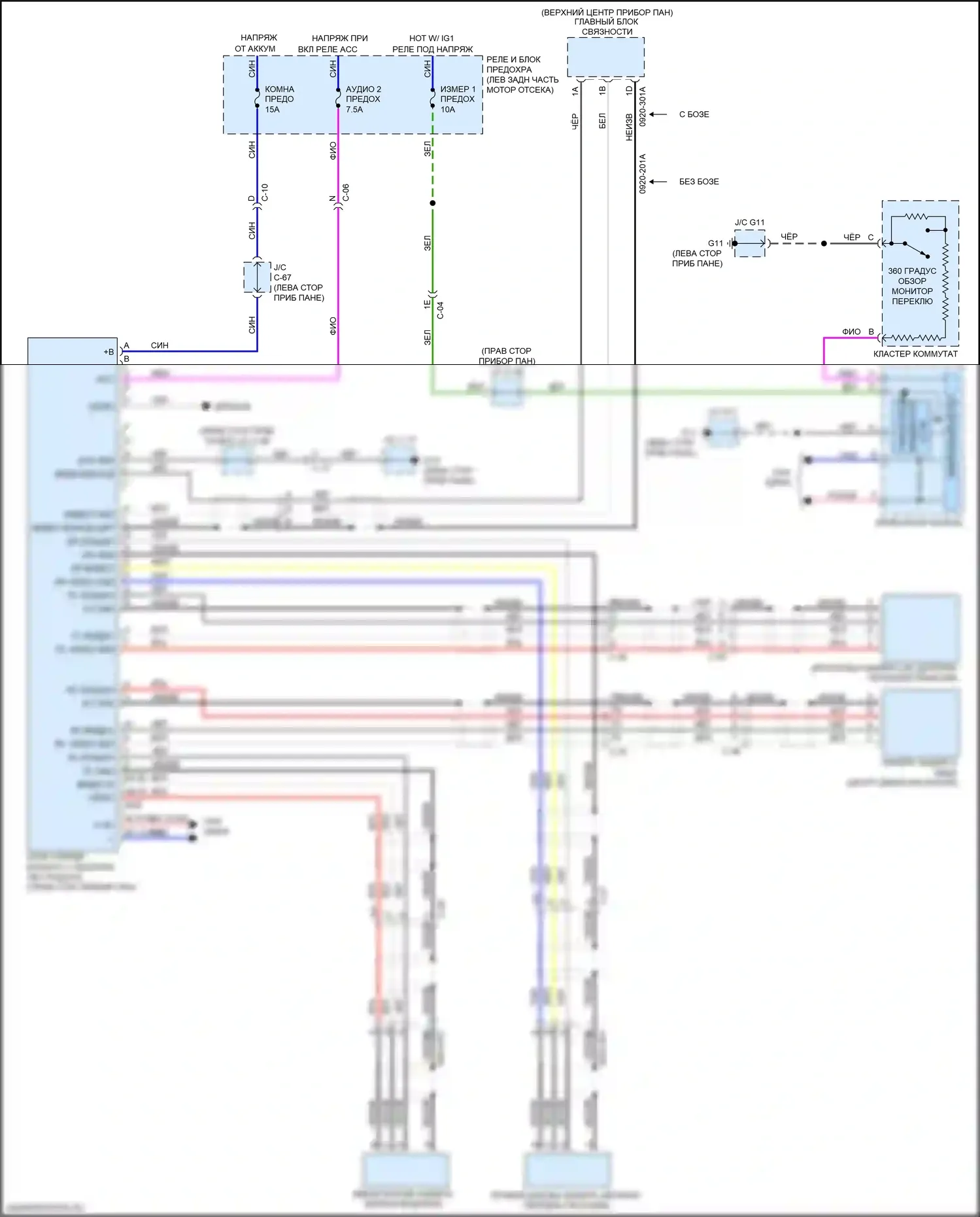 CX-5 Mazda II (2017-2022): Электросхема камеры кругового обзора 