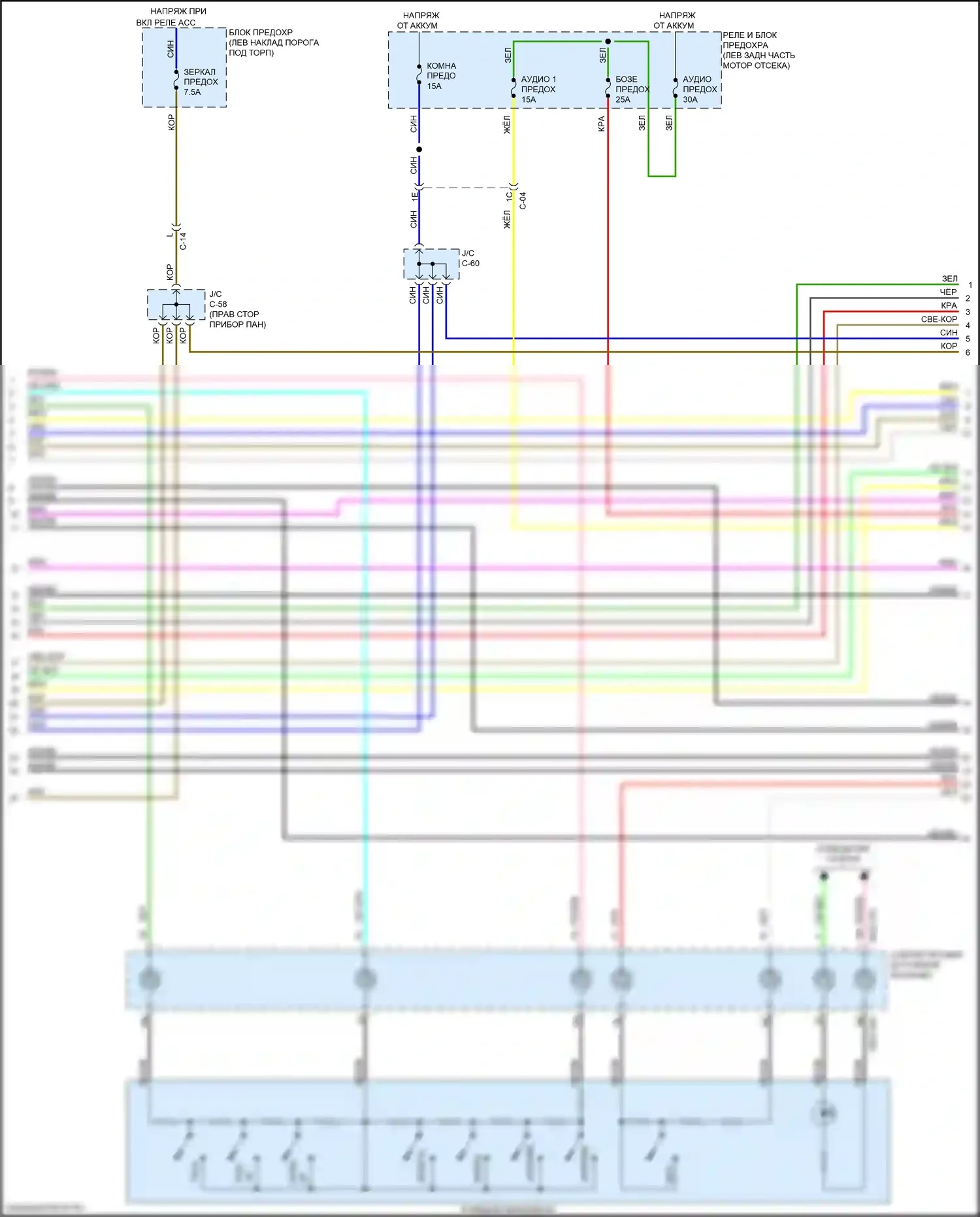 CX-5 Mazda II (2017-2022): Электросхема навигации, с 24-контактными контактами bose (2 из 4) 