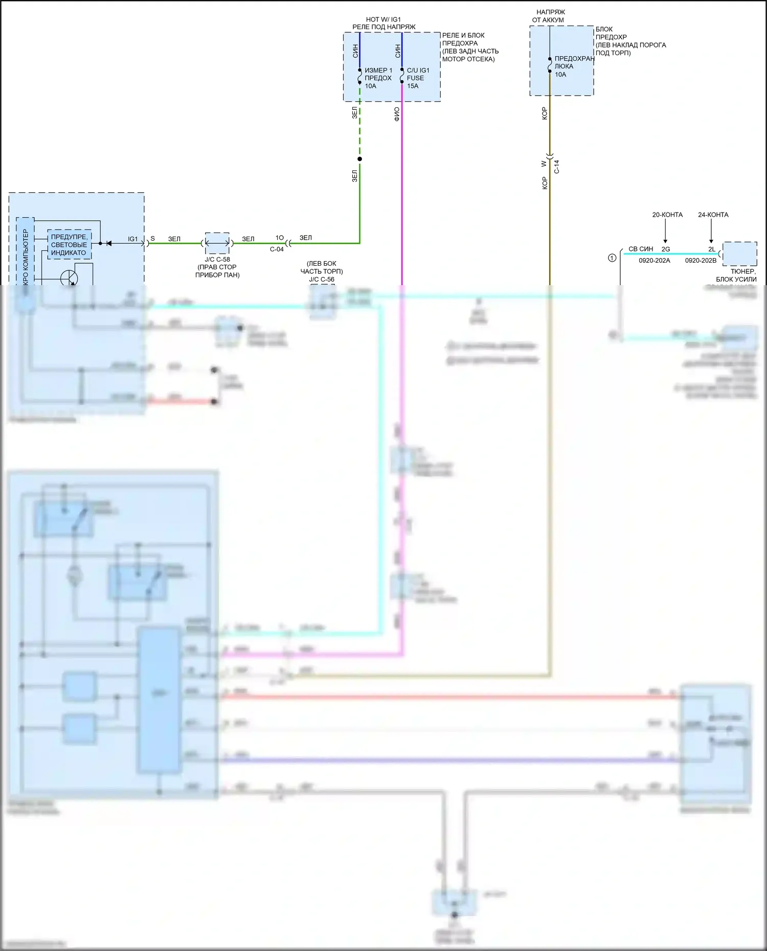 CX-5 Mazda II (2017-2022): Электросхема складной крыши/люка 