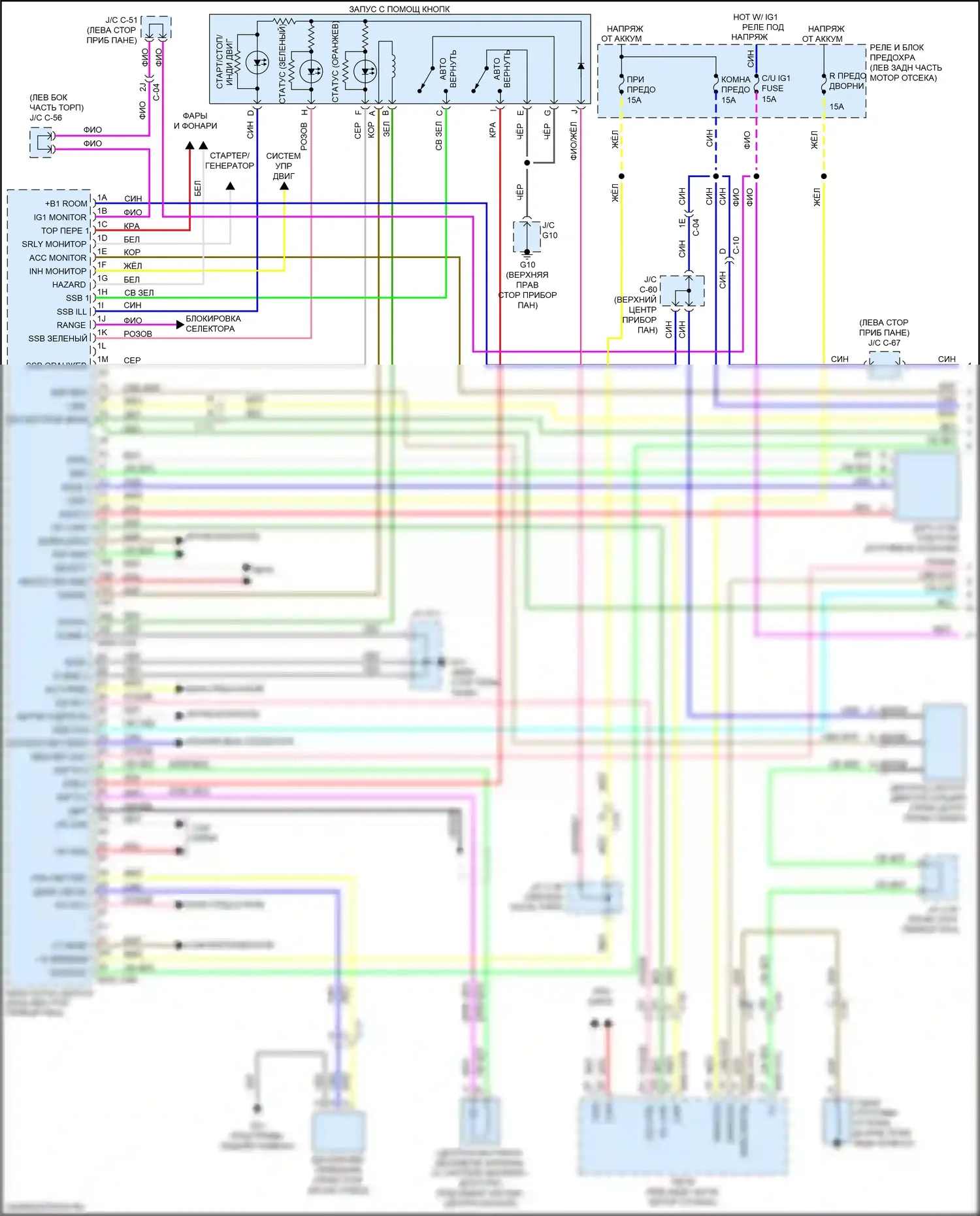 CX-5 Mazda II (2017-2022): Электросхема центрального замка (1 из 4) 