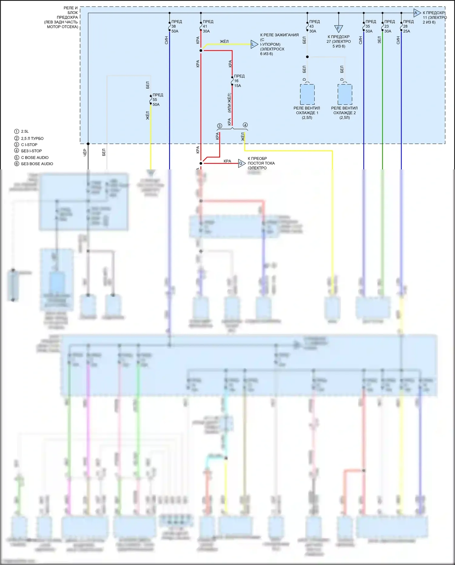 CX-50 Mazda I (2021-2024): Электросхема блока предохранителей реле (1 из 6) 