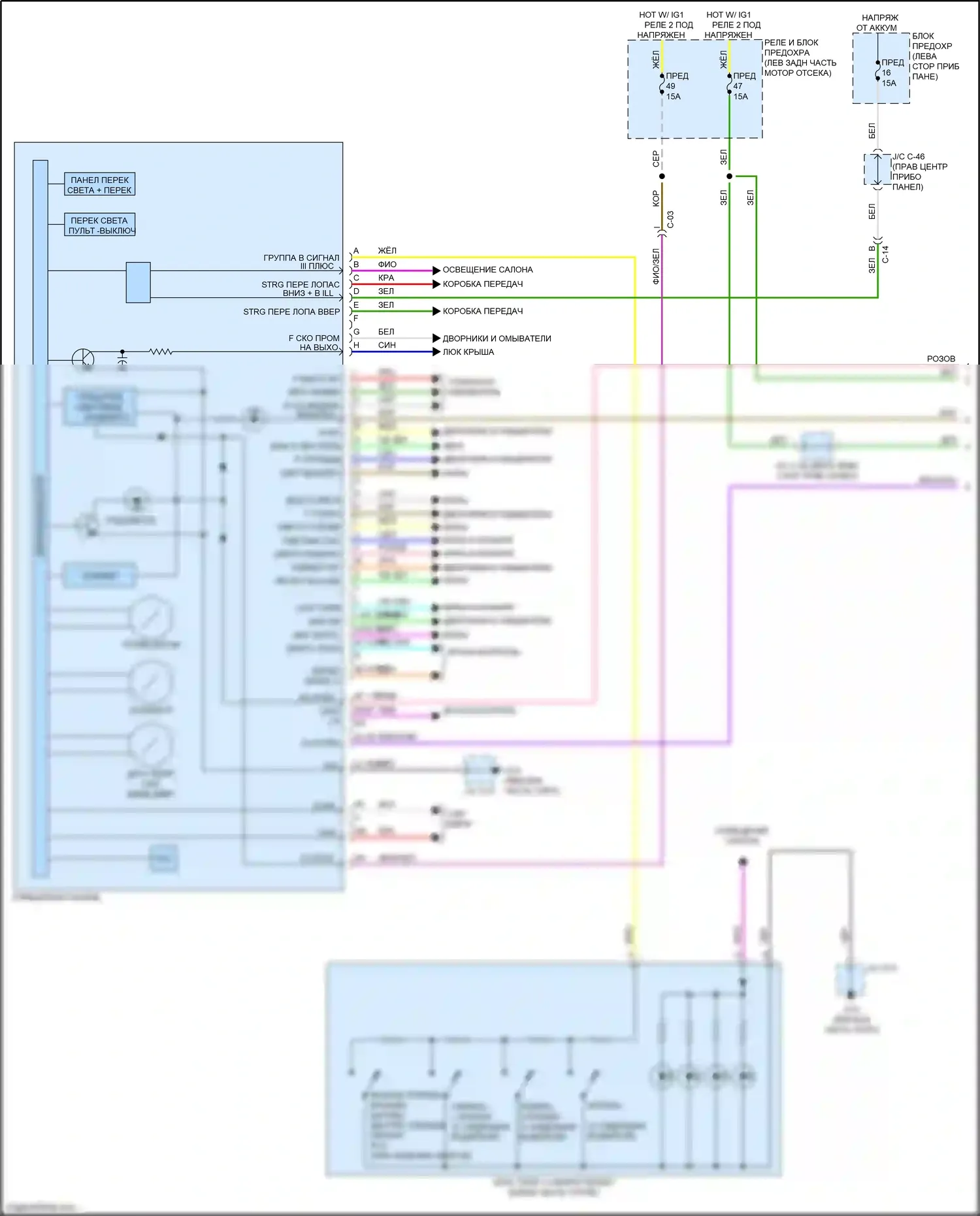 CX-50 Mazda I (2021-2024): Электросхема приборной панели (1 из 3) 