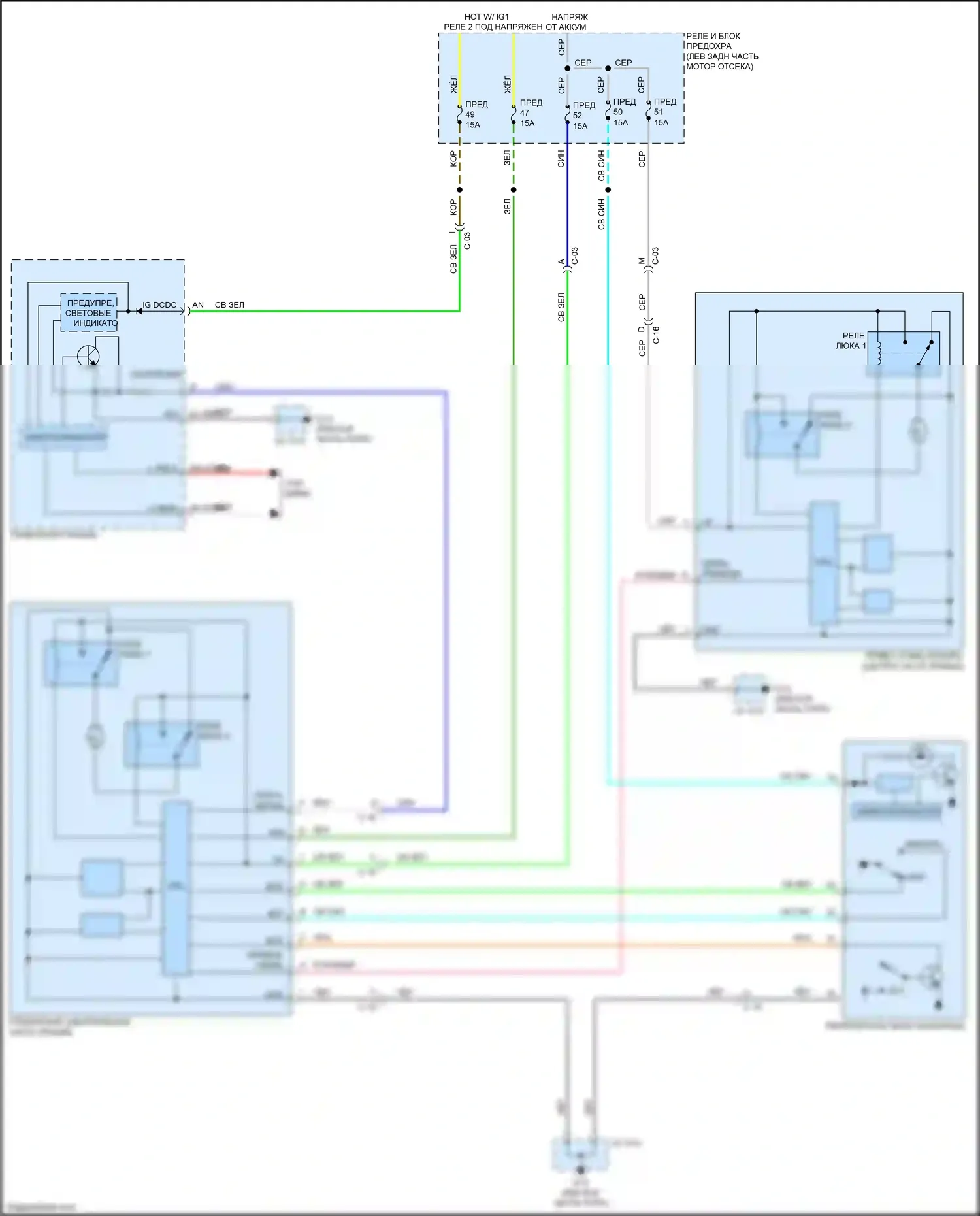 CX-50 Mazda I (2021-2024): Электросхема складной крыши/люка 